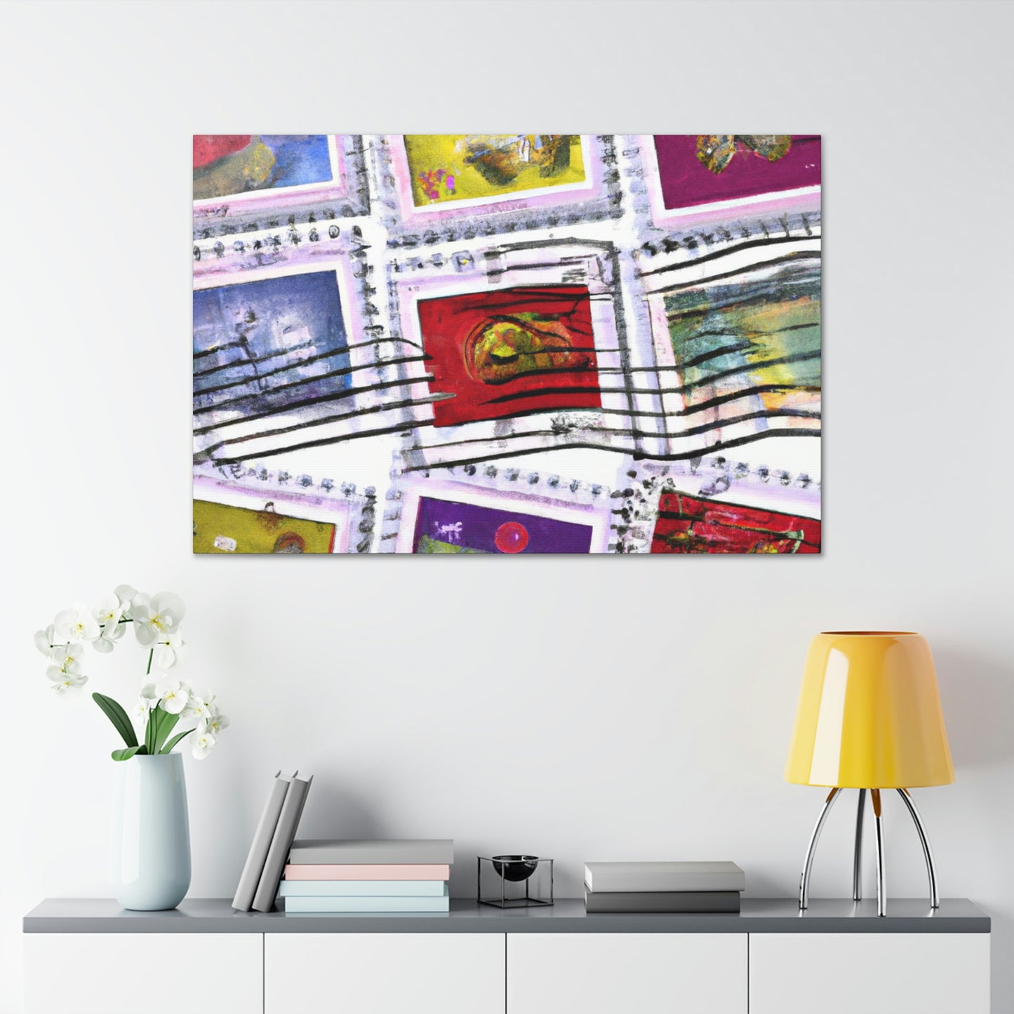 Global Celebrations Stamps - Postage Stamp Collector Canvas Wall Art