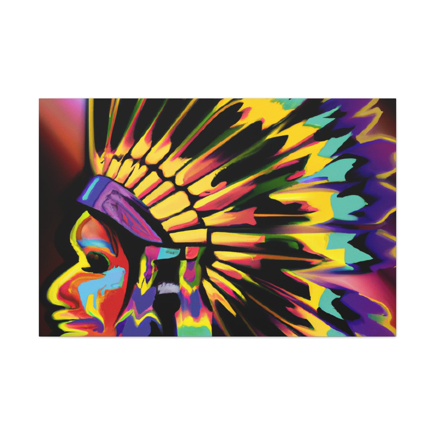 Big Chief Running Deer. - Native American Indian Canvas Wall Art