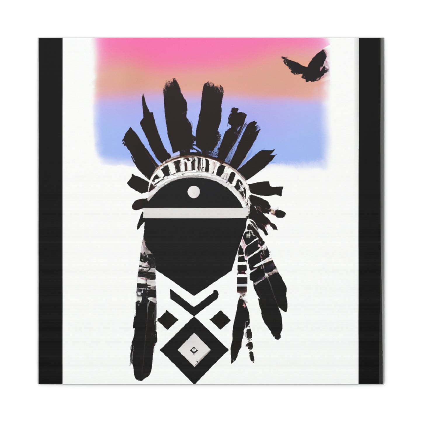 Lone Wolf Running. - Native American Indian Canvas Wall Art
