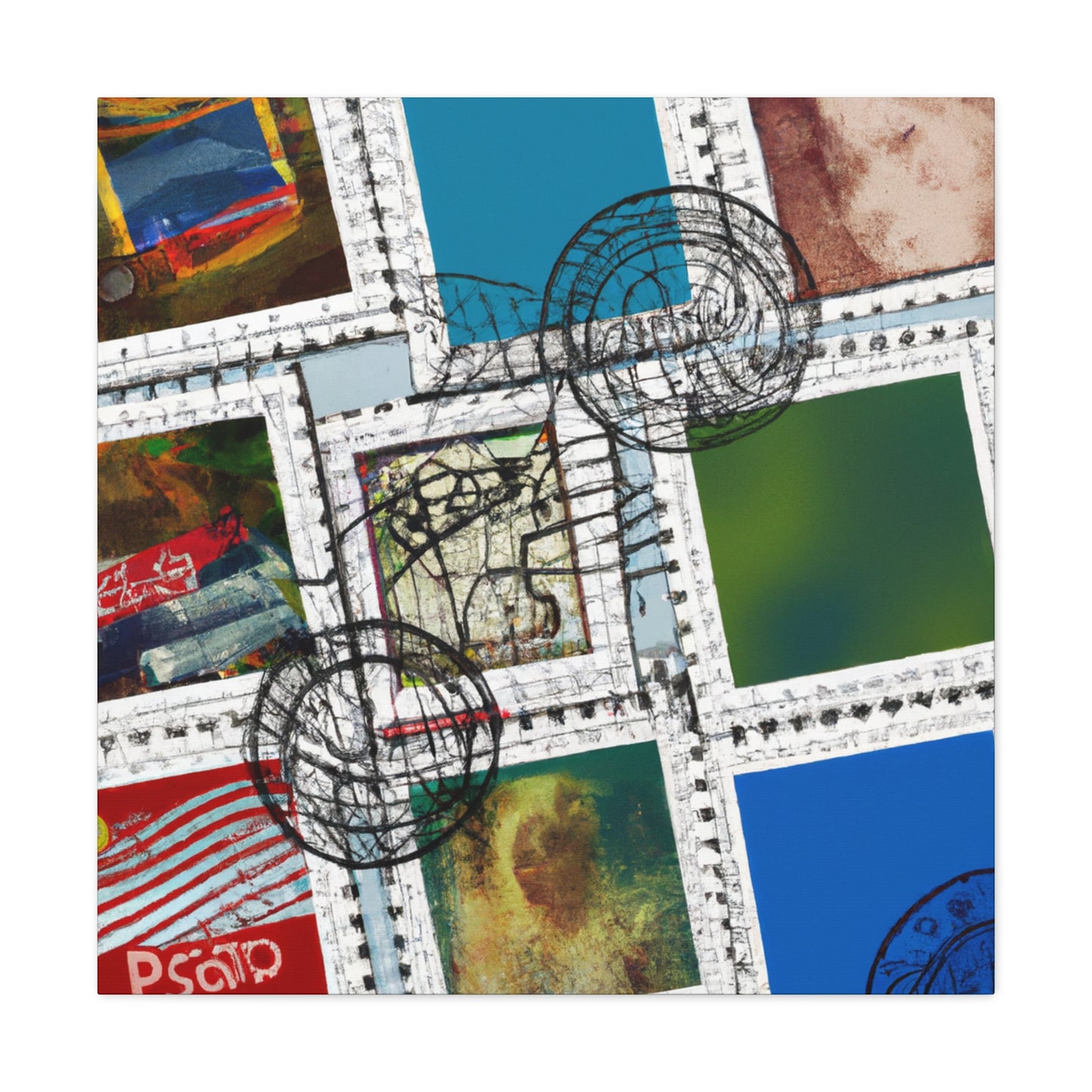 Global Inclusion Stamp - Postage Stamp Collector Canvas Wall Art