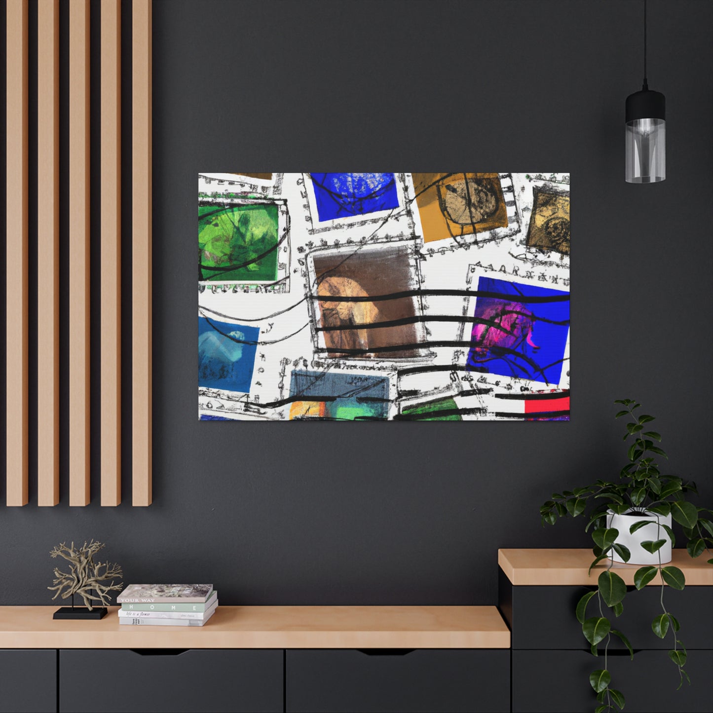 World Tour Postage Stamps - Postage Stamp Collector Canvas Wall Art