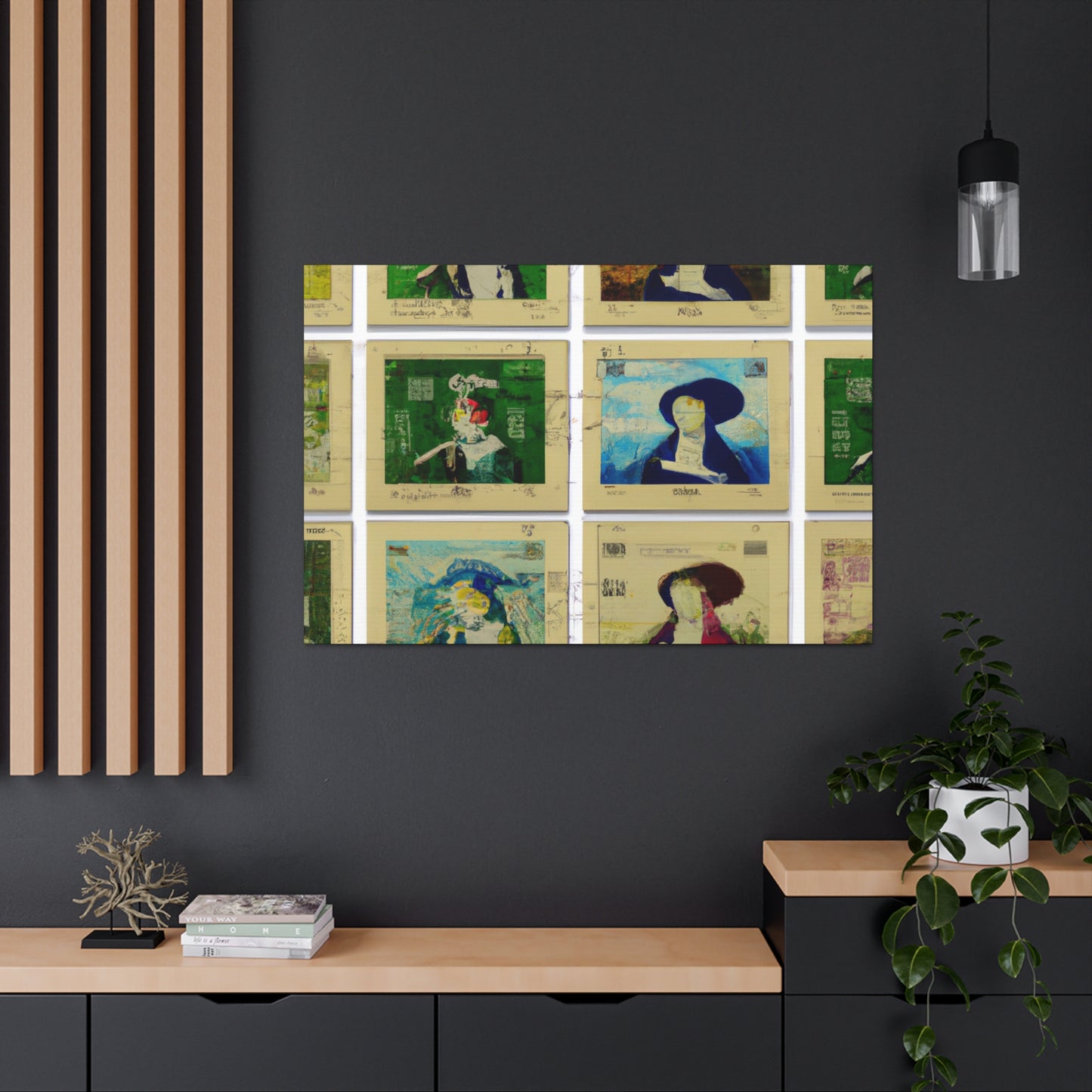 Time Travelers: Capturing Global Histories - Postage Stamp Collector Canvas Wall Art