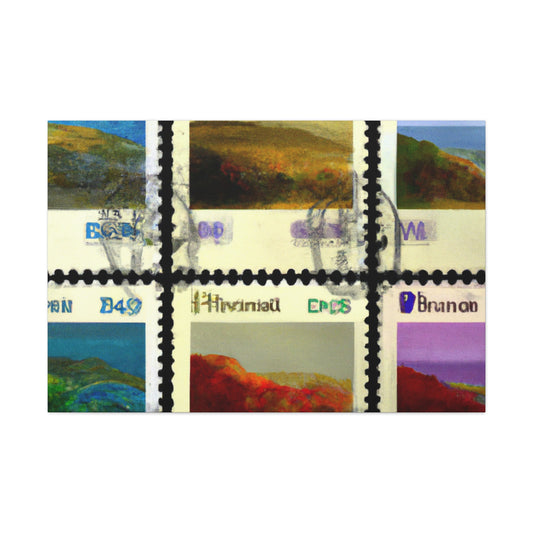 World Tour stamps - Postage Stamp Collector Canvas Wall Art