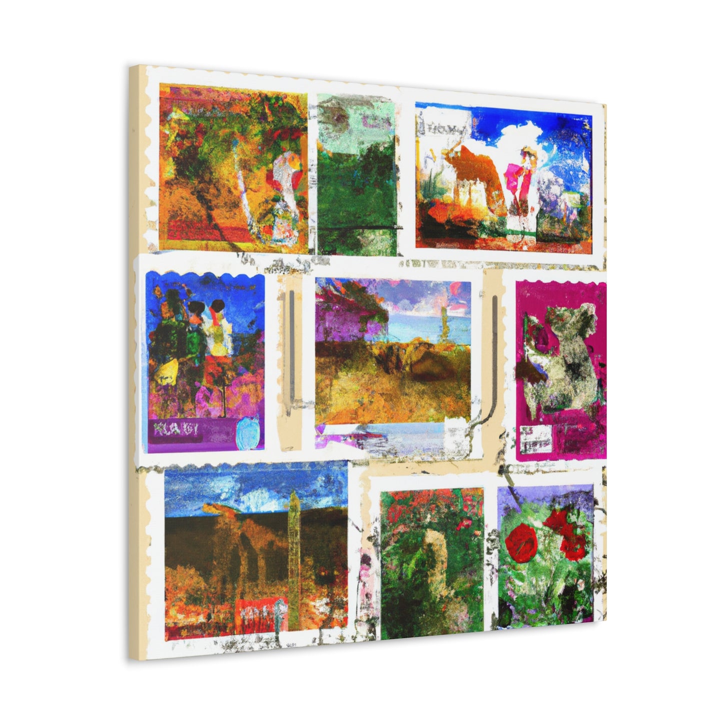 Global Expressions Stamps - Postage Stamp Collector Canvas Wall Art