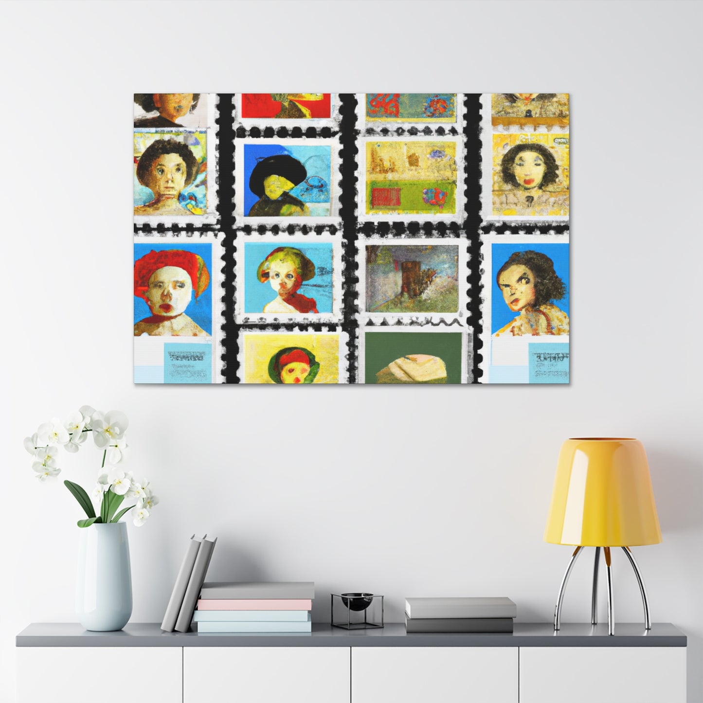 Global Heritage Stamps - Postage Stamp Collector Canvas Wall Art