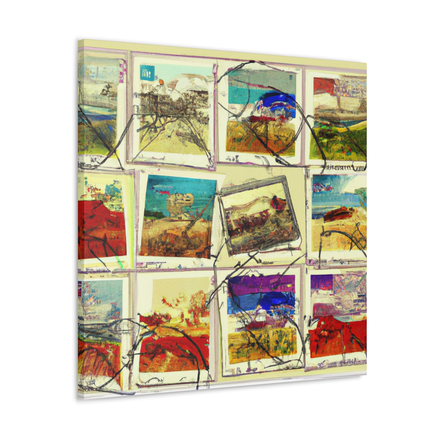 International Art Series - Postage Stamp Collector Canvas Wall Art