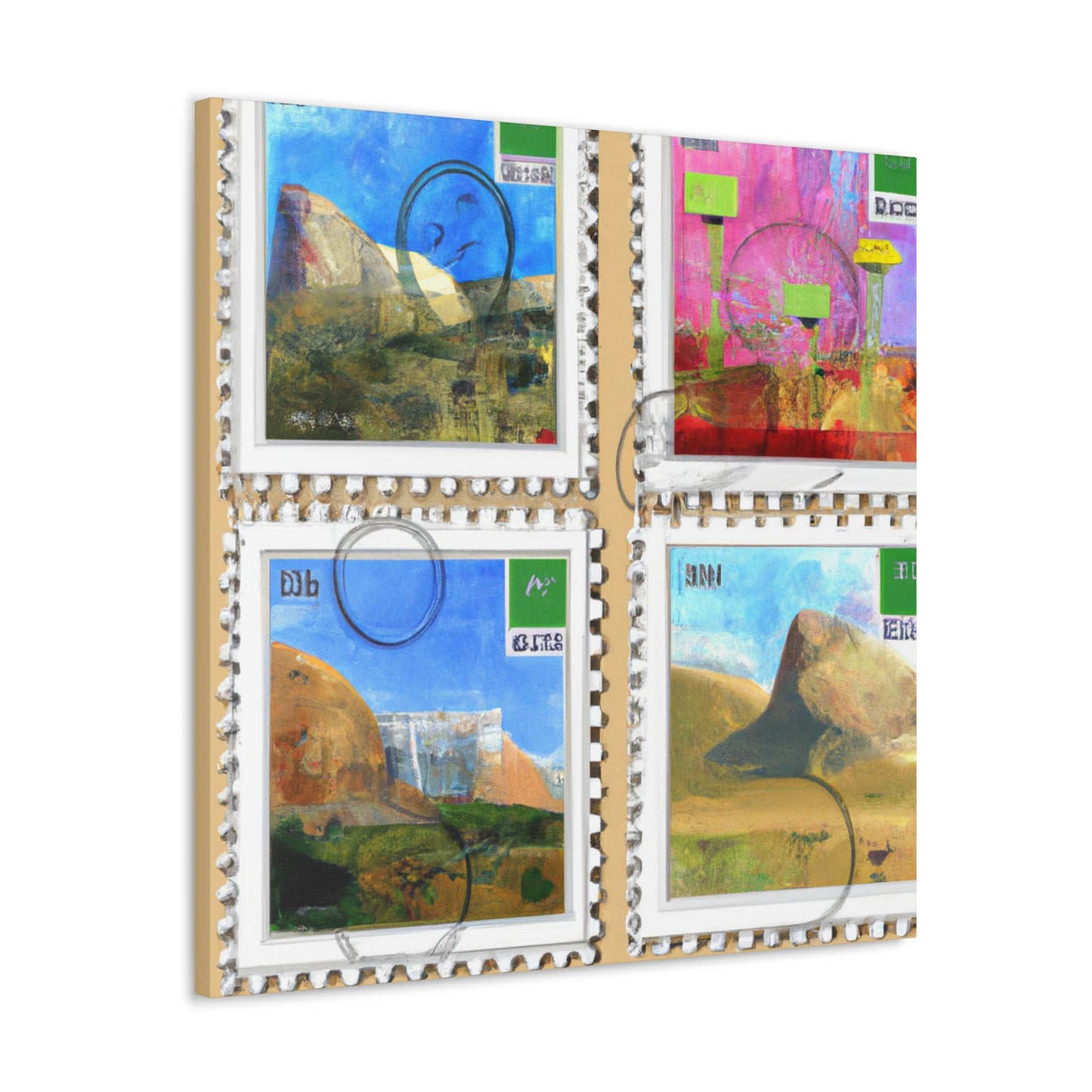 "Global Artistry" - Postage Stamp Collector Canvas Wall Art