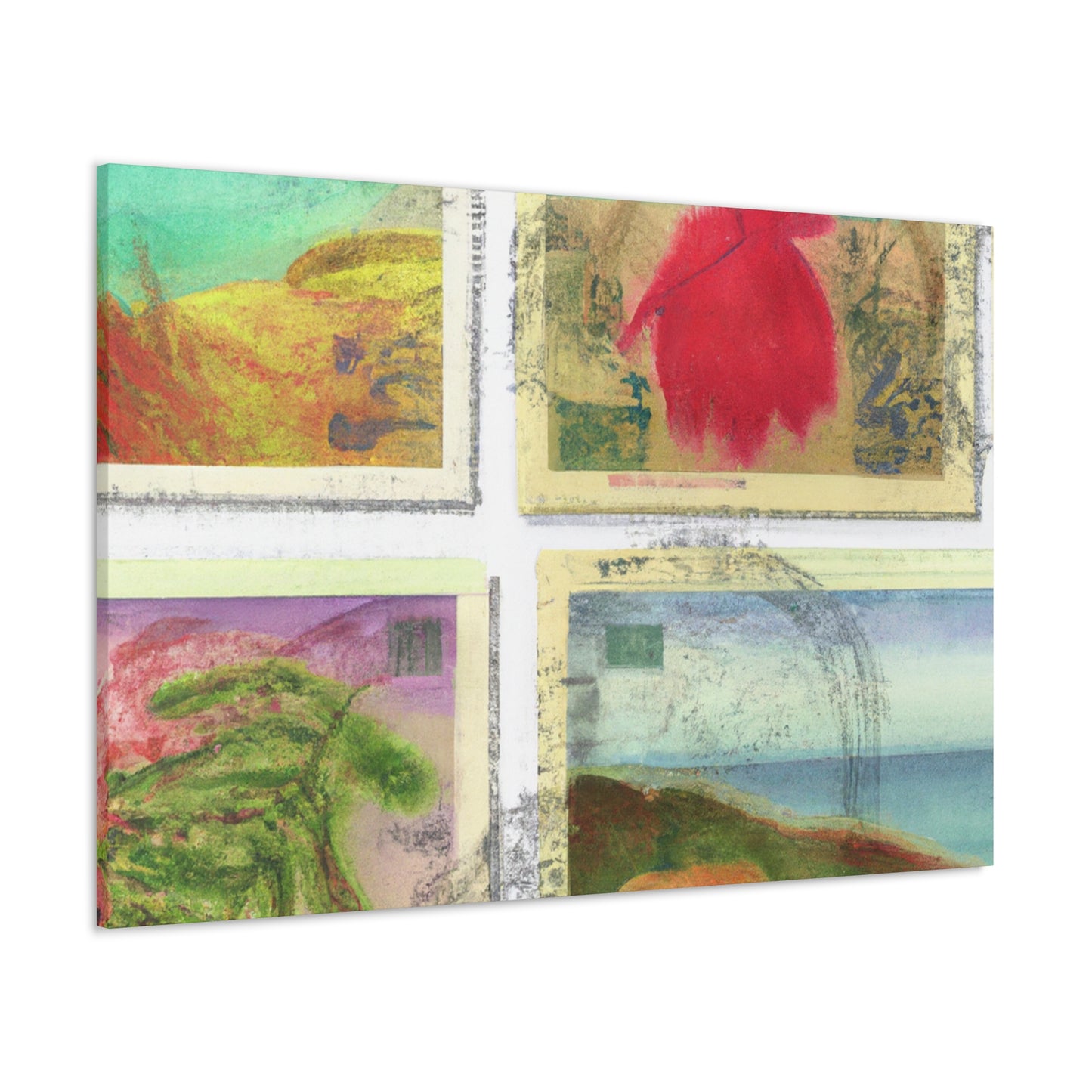 "Treasures of the World" - Postage Stamp Collector Canvas Wall Art