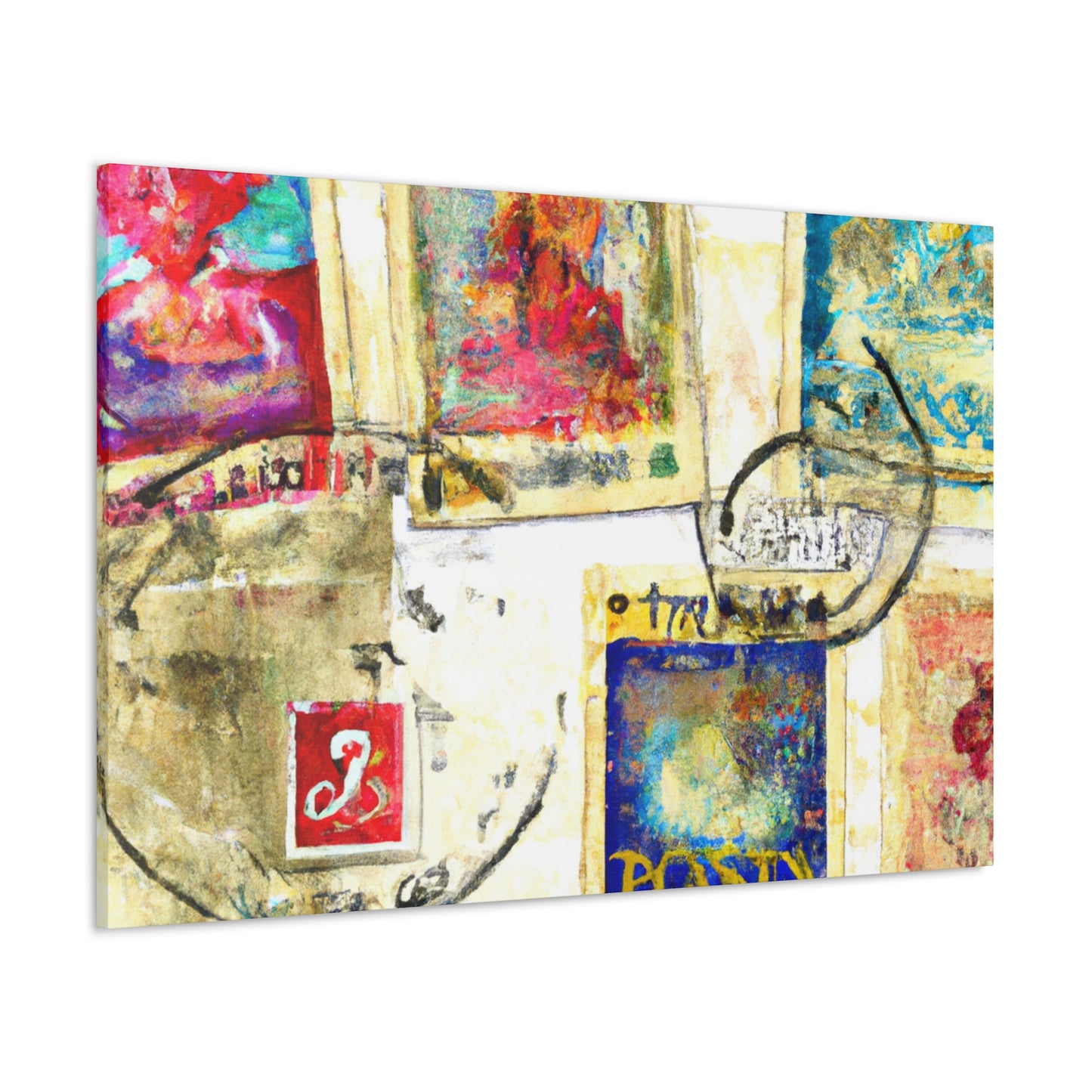 "Global Wonders" - Postage Stamp Collector Canvas Wall Art