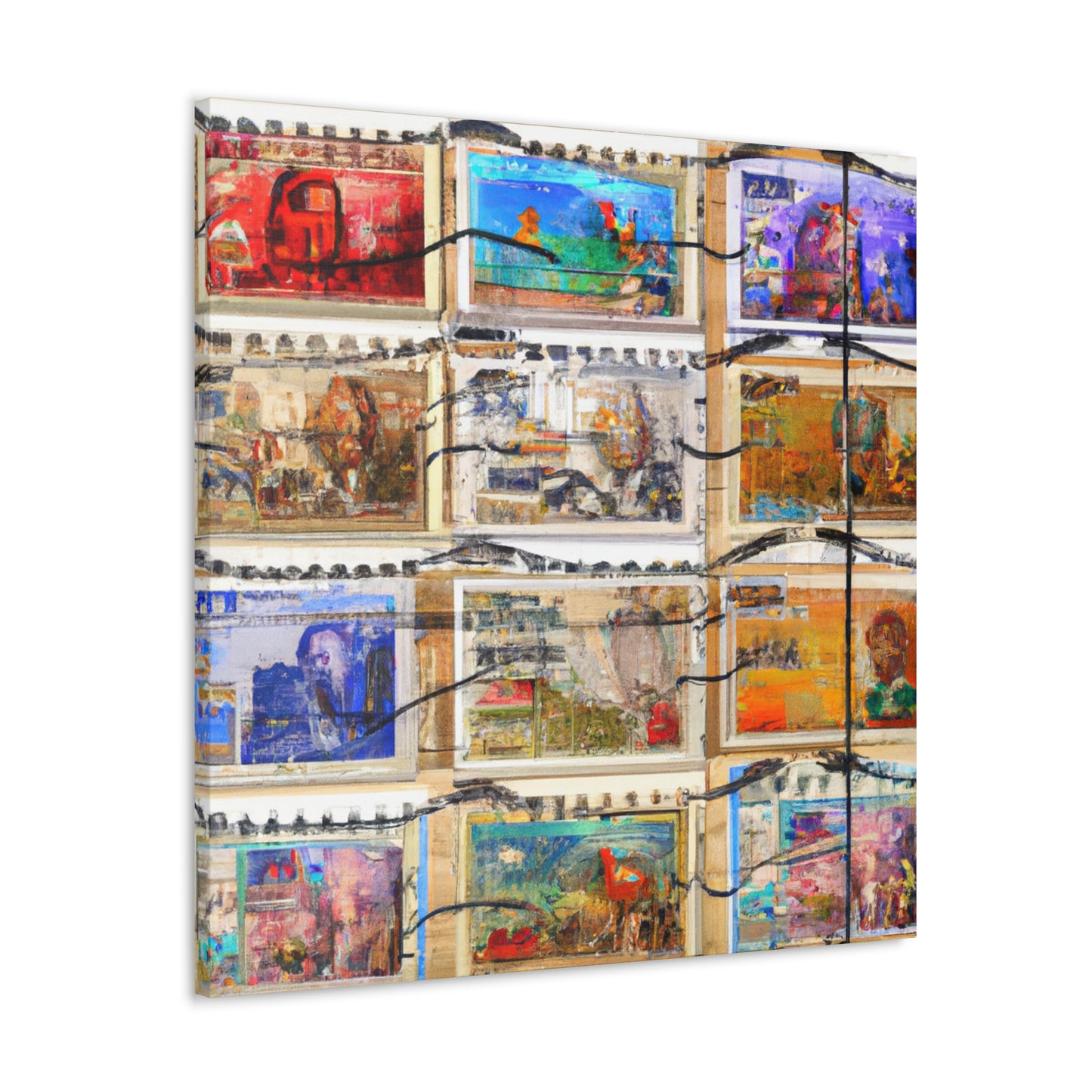 Global Connections stamp series - Postage Stamp Collector Canvas Wall Art