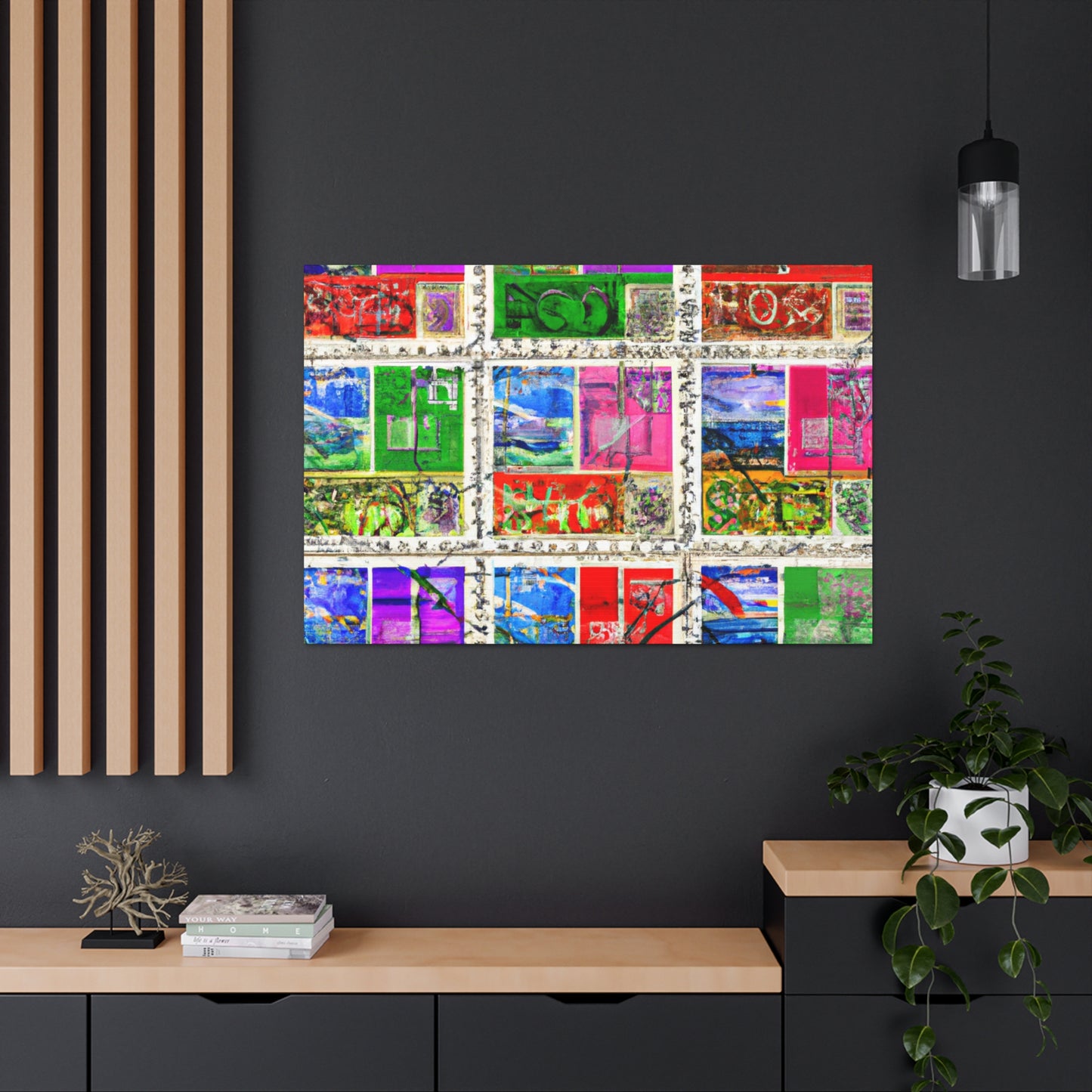 "International Expressions" - Postage Stamp Collector Canvas Wall Art