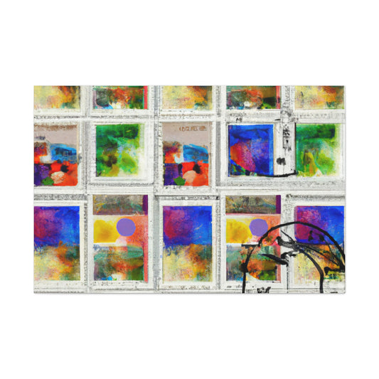 Global Heritage Commemorative Stamps - Postage Stamp Collector Canvas Wall Art