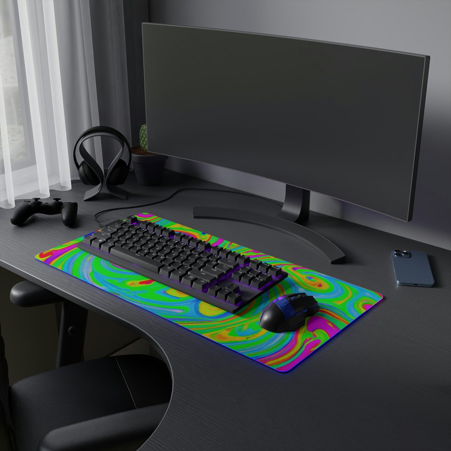 Gus 'The Groove' Gatsby - Psychedelic Trippy LED Light Up Gaming Mouse Pad