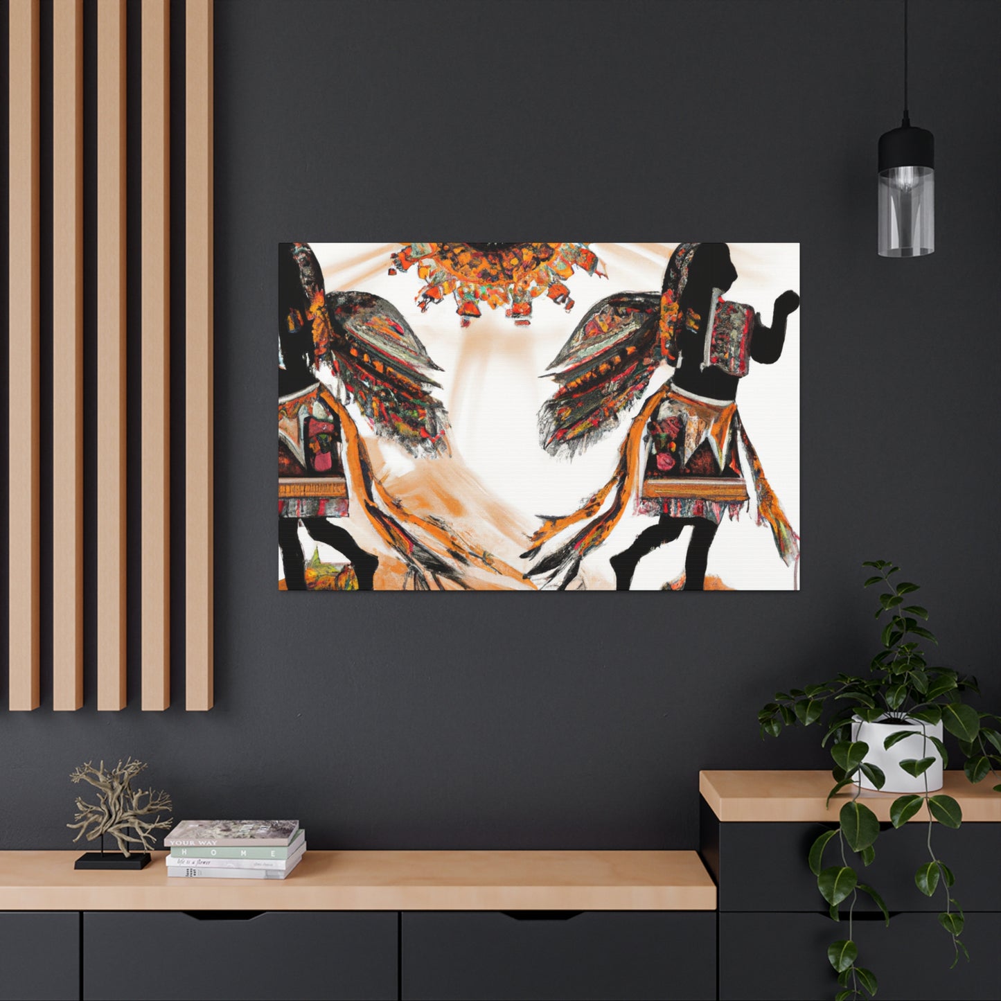 Running Deer - Native American Indian Canvas Wall Art