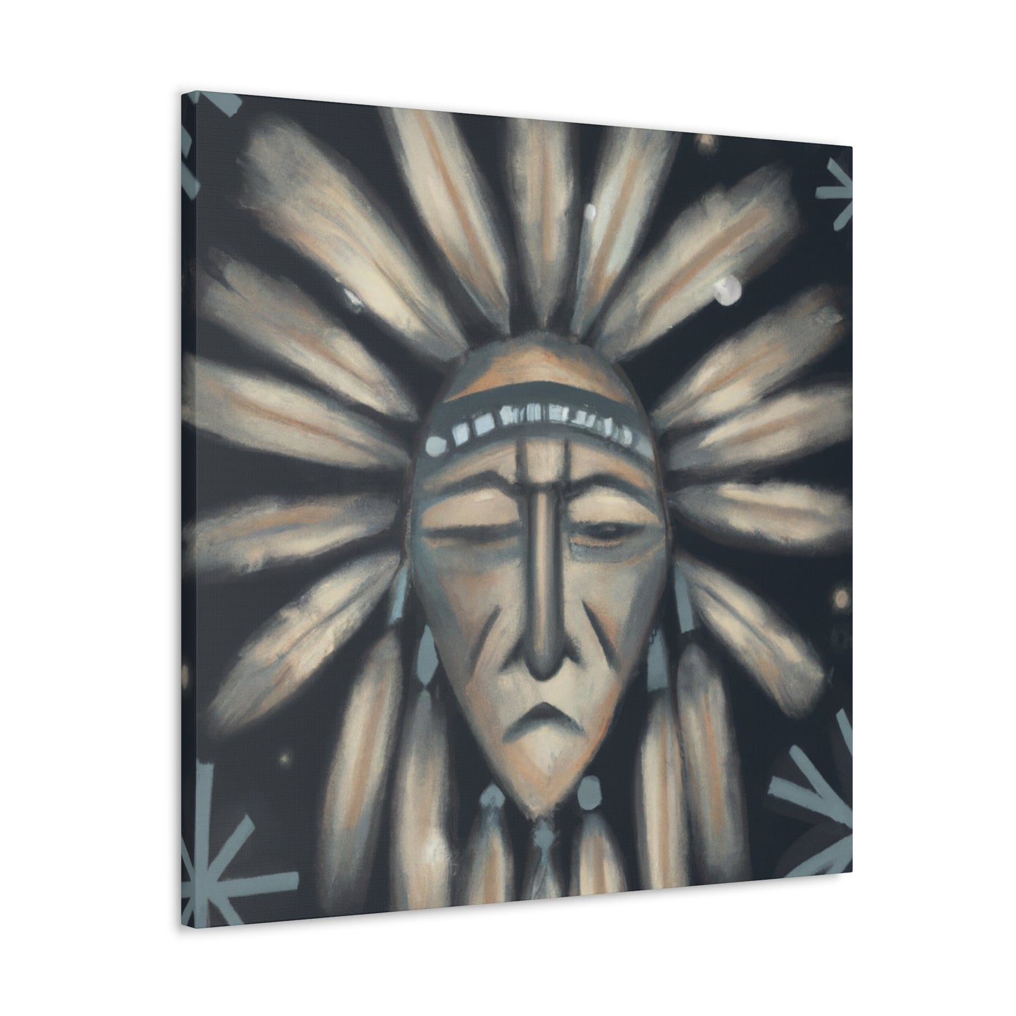 Chief Peacekeeper Running Wolf - Native American Indian Canvas Wall Art