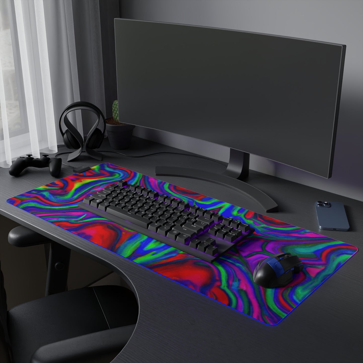 Ricky Rockett - Psychedelic Trippy LED Light Up Gaming Mouse Pad