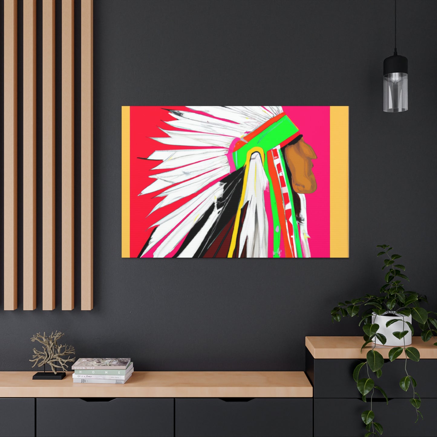 Little Hawk of the Great Plains - Native American Indian Canvas Wall Art