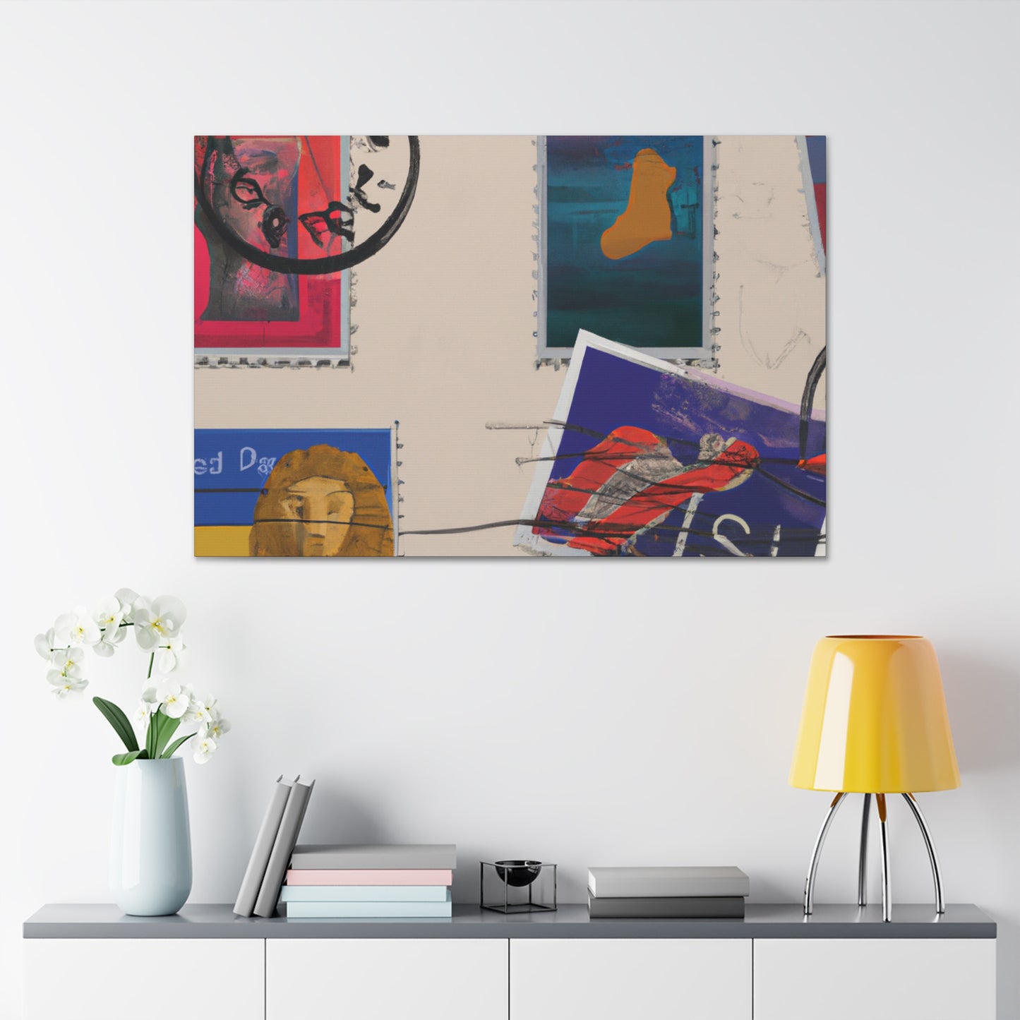 Global Greetings Stamps - Postage Stamp Collector Canvas Wall Art