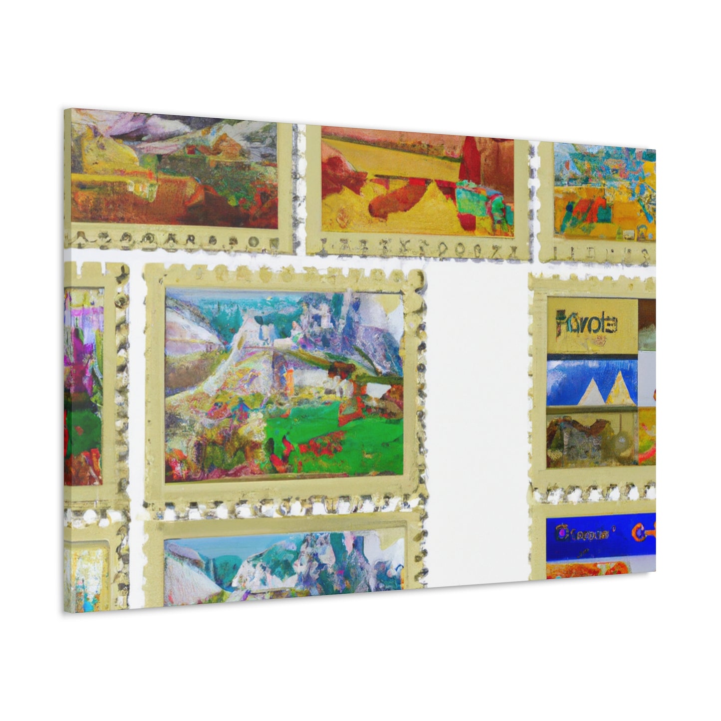 "Global Expressions" - Postage Stamp Collector Canvas Wall Art