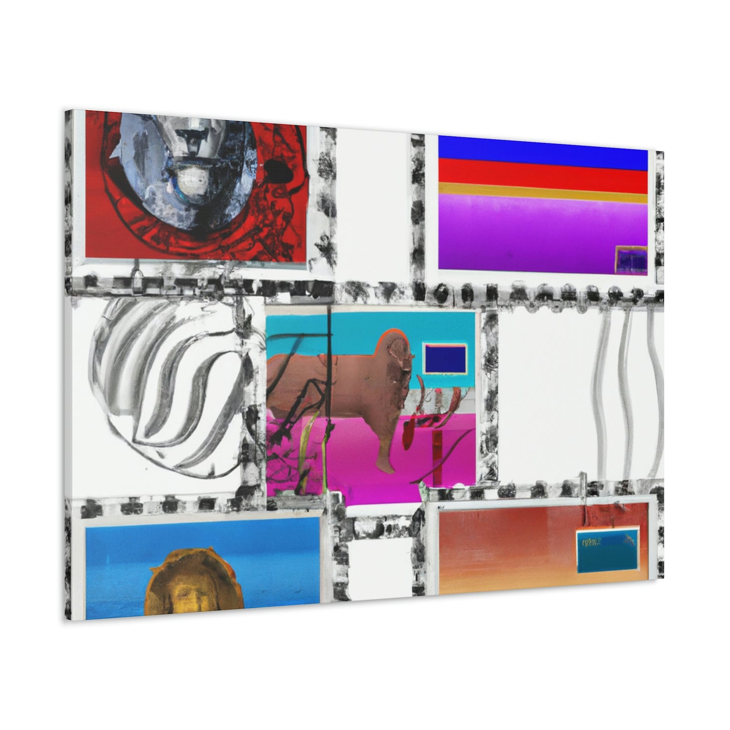 "Chain of Nations" - Postage Stamp Collector Canvas Wall Art