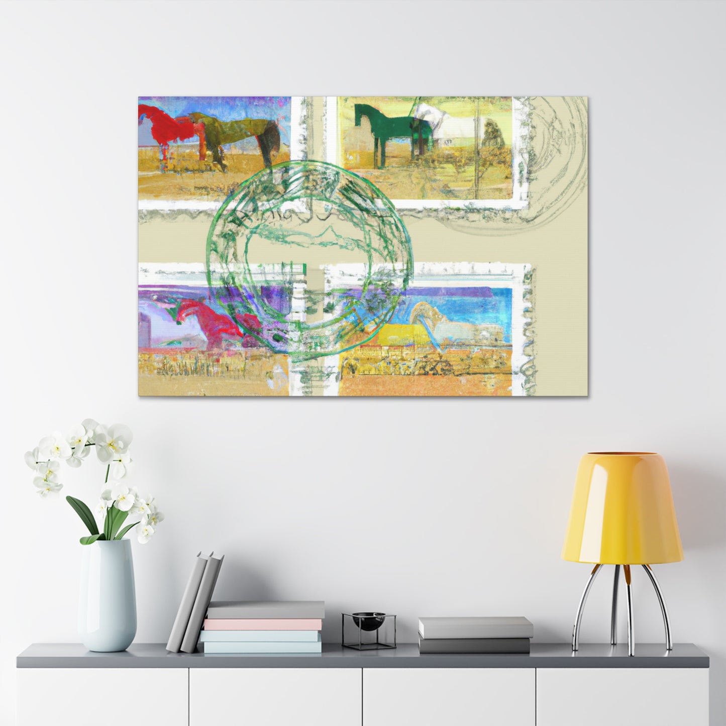 Cultural Celebrations Collection - Postage Stamp Collector Canvas Wall Art