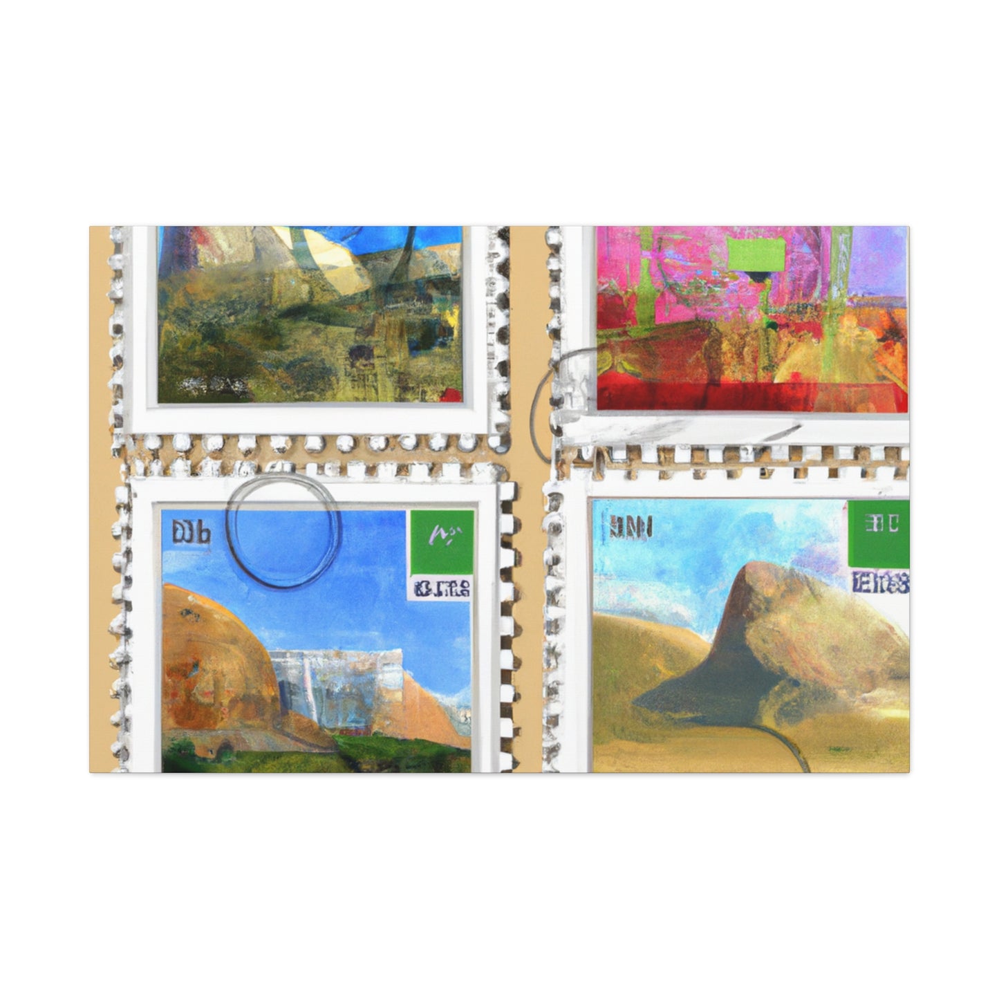 "Global Artistry" - Postage Stamp Collector Canvas Wall Art