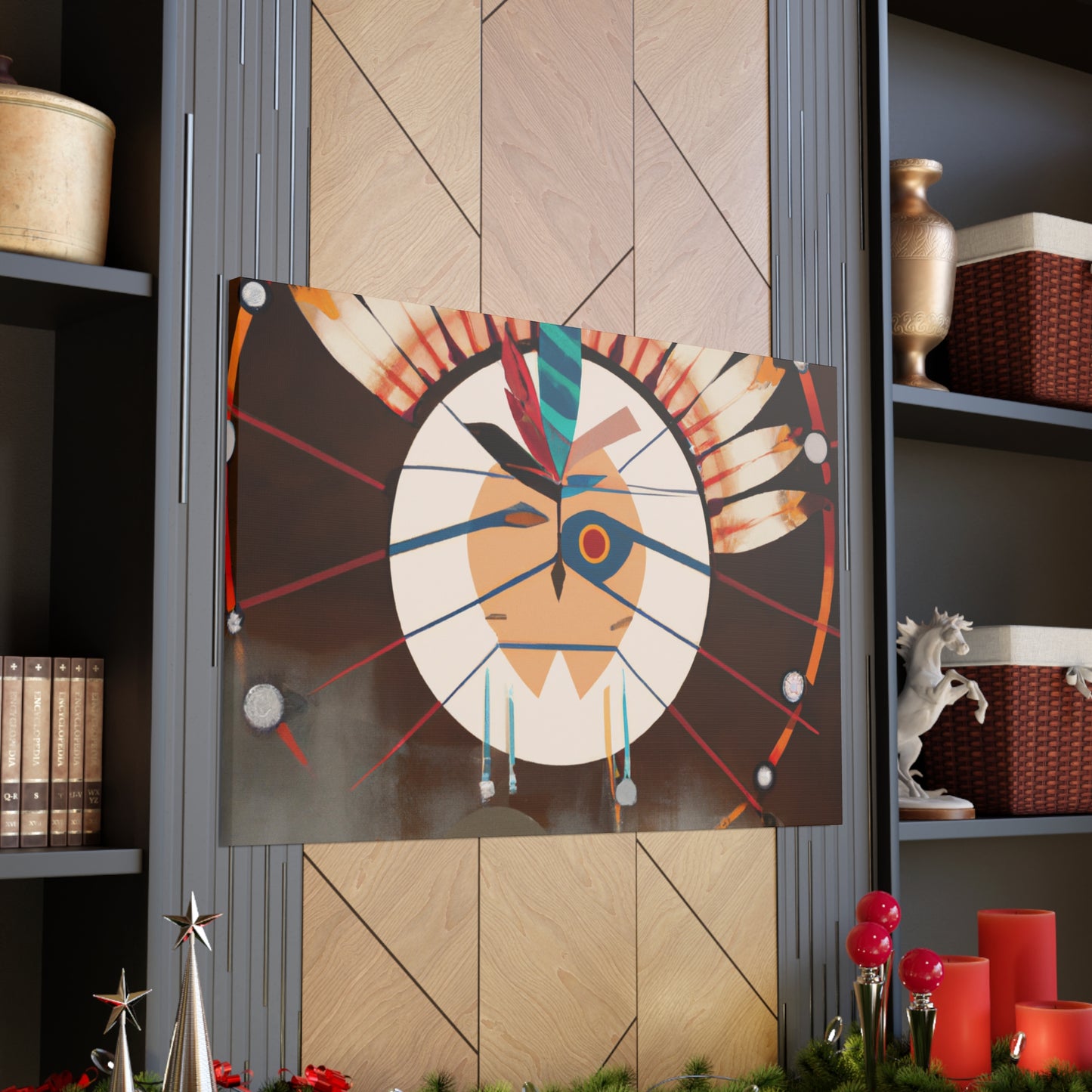 Running Elk - Native American Indian Canvas Wall Art