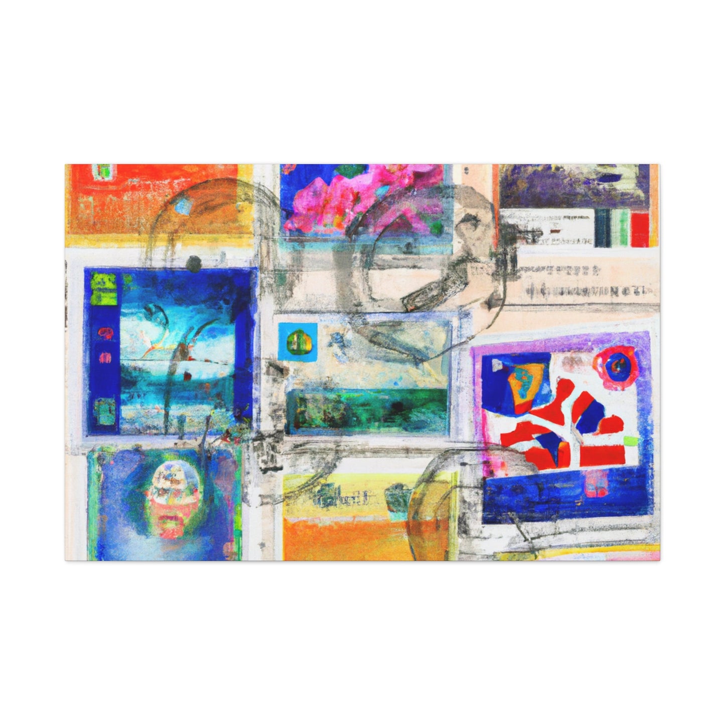 Global Adventure Stamp Collection - Postage Stamp Collector Canvas Wall Art