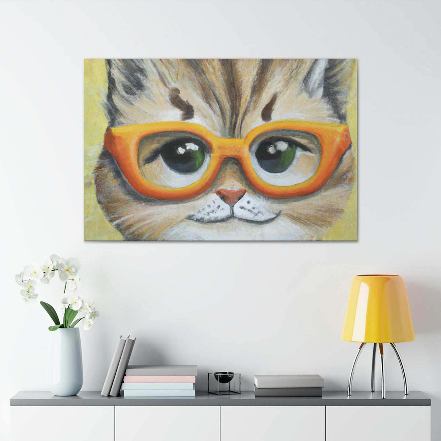 Dickie Whiskers - Cat Lovers Canvas Wall Art