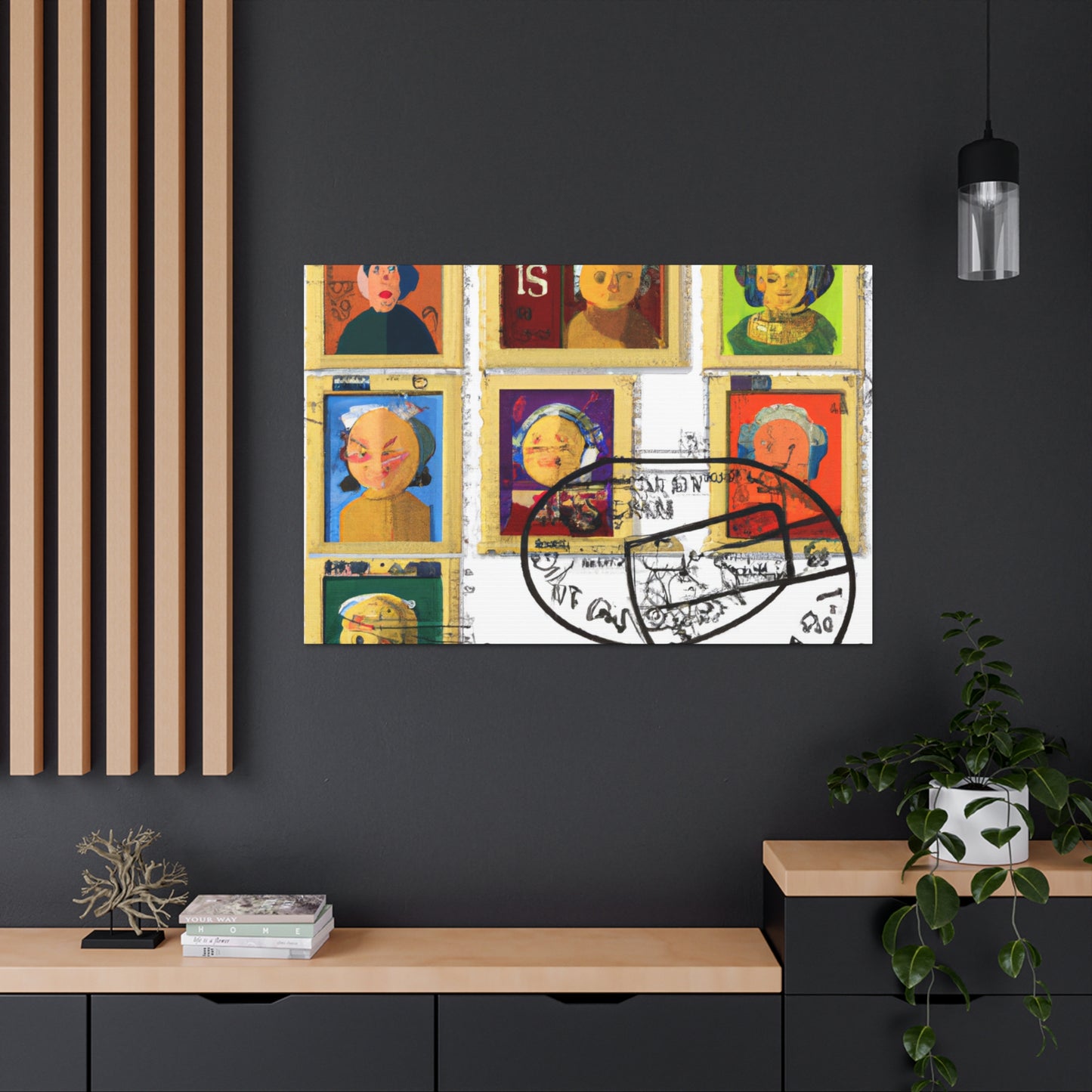 World Wonders Stamps - Postage Stamp Collector Canvas Wall Art