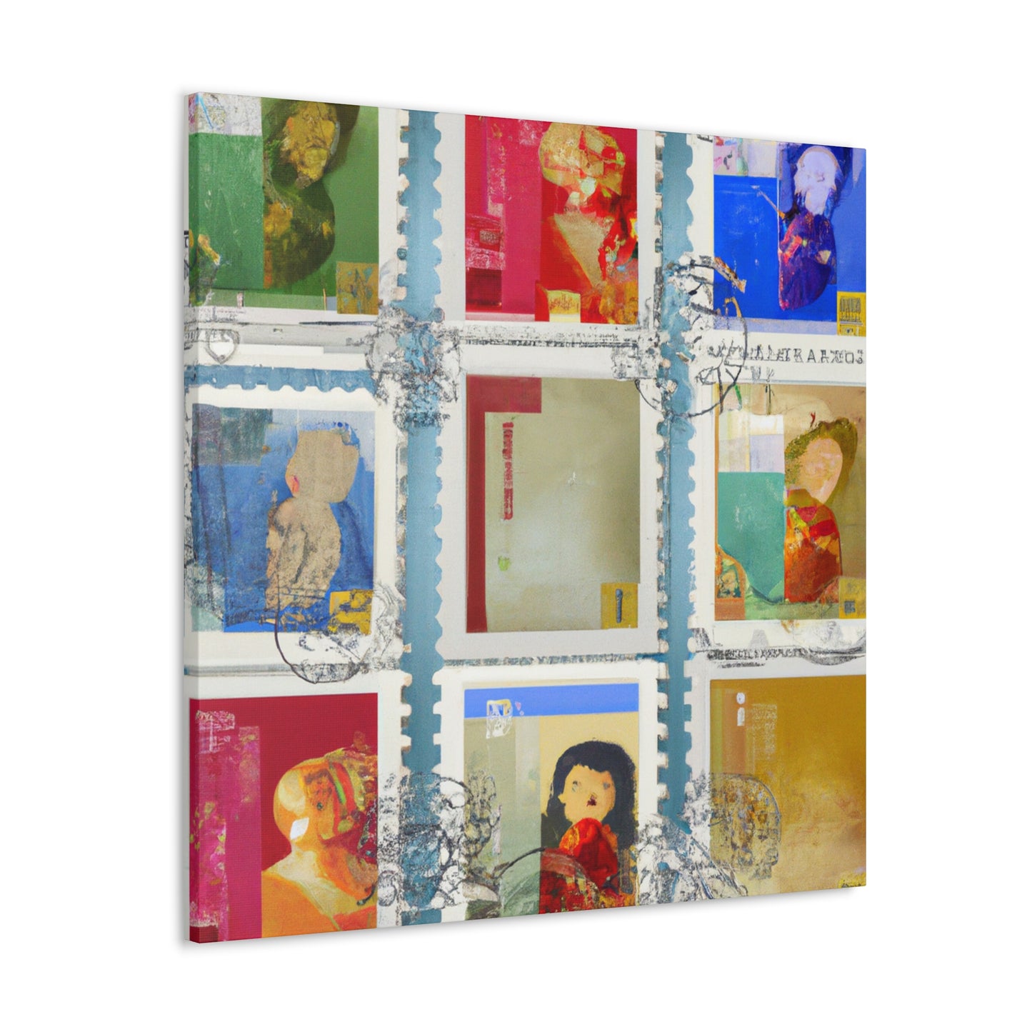 Global Culture Collection - Postage Stamp Collector Canvas Wall Art