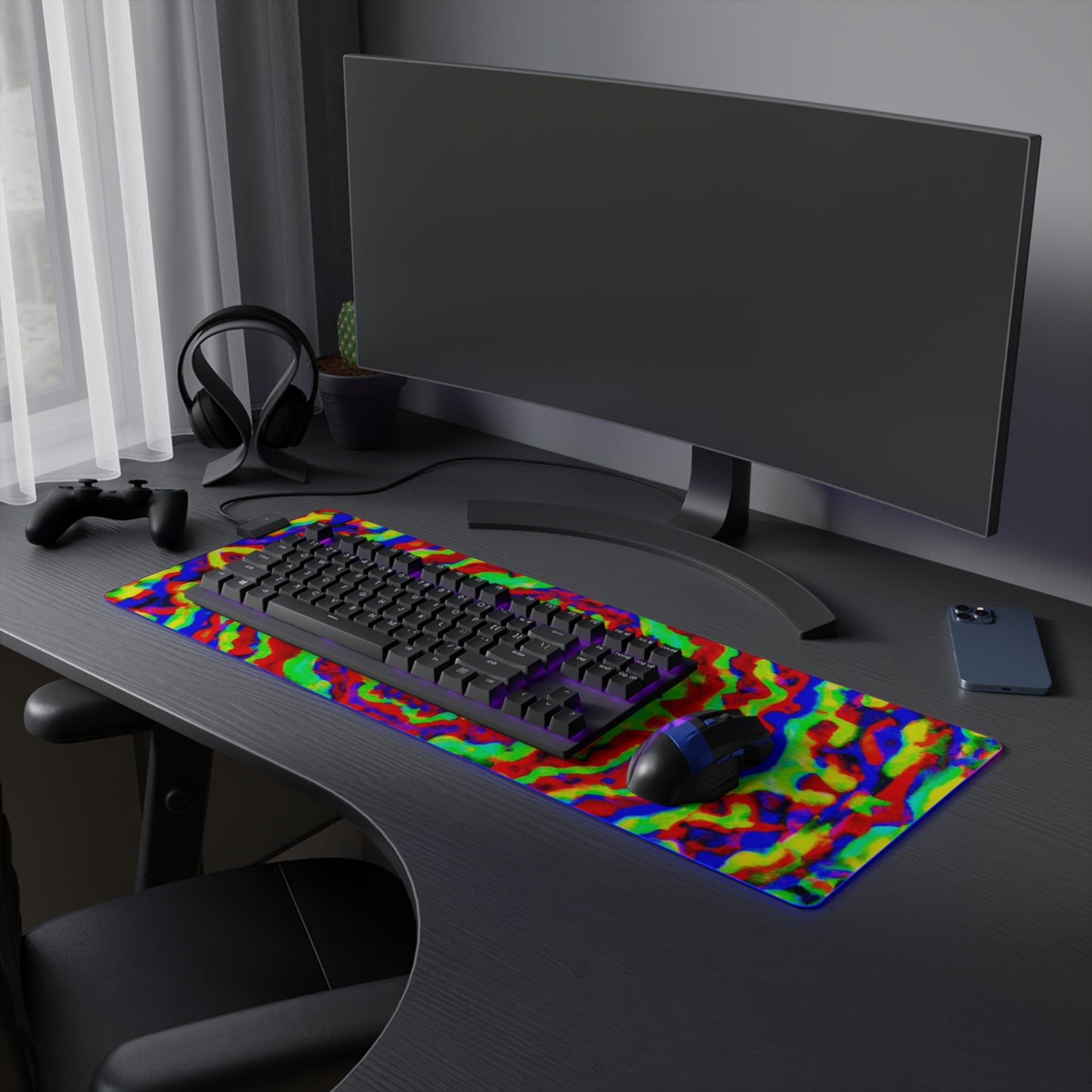 Gus Gatsby - Psychedelic Trippy LED Light Up Gaming Mouse Pad