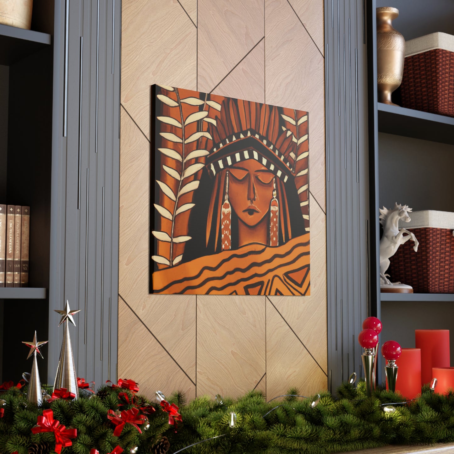 Little Deer of the Painted Valley - Native American Indian Canvas Wall Art