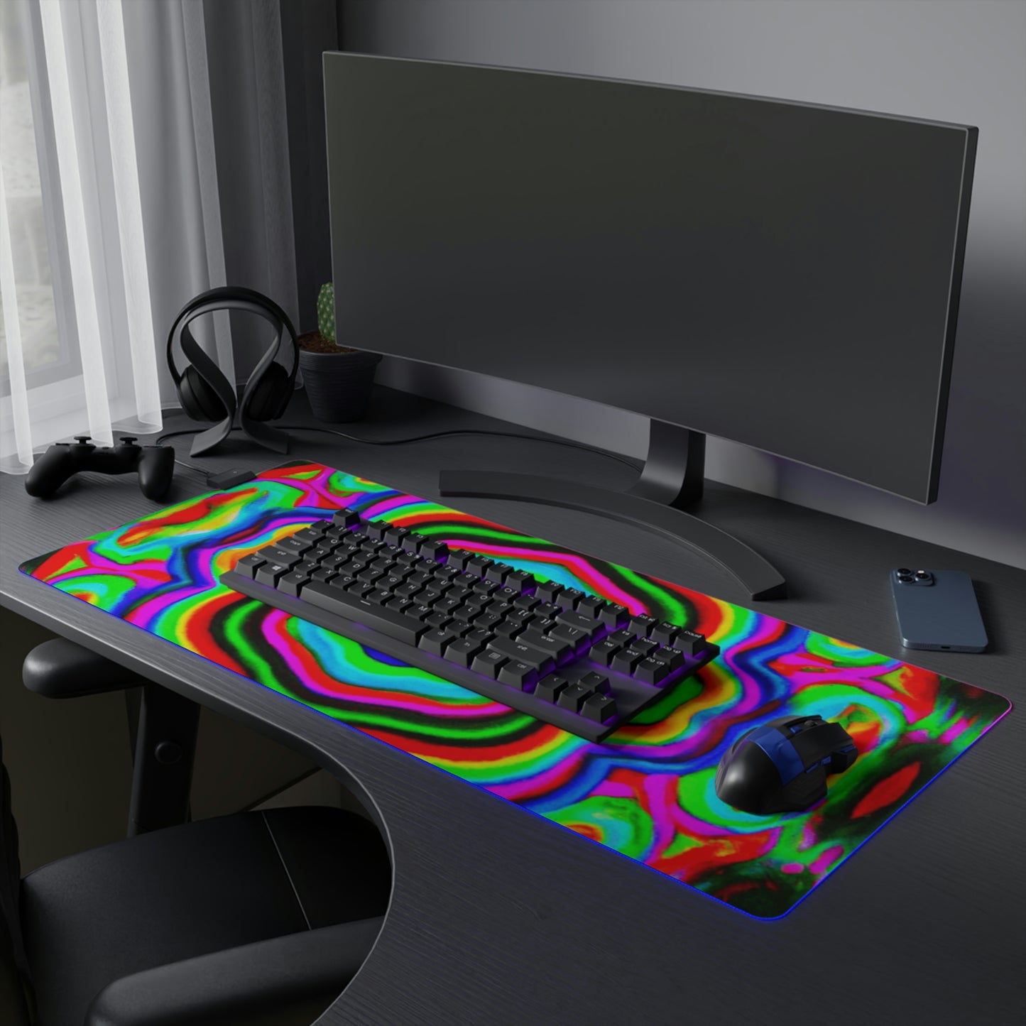 Jimmy "The Rocketman" Sparks - Psychedelic Trippy LED Light Up Gaming Mouse Pad