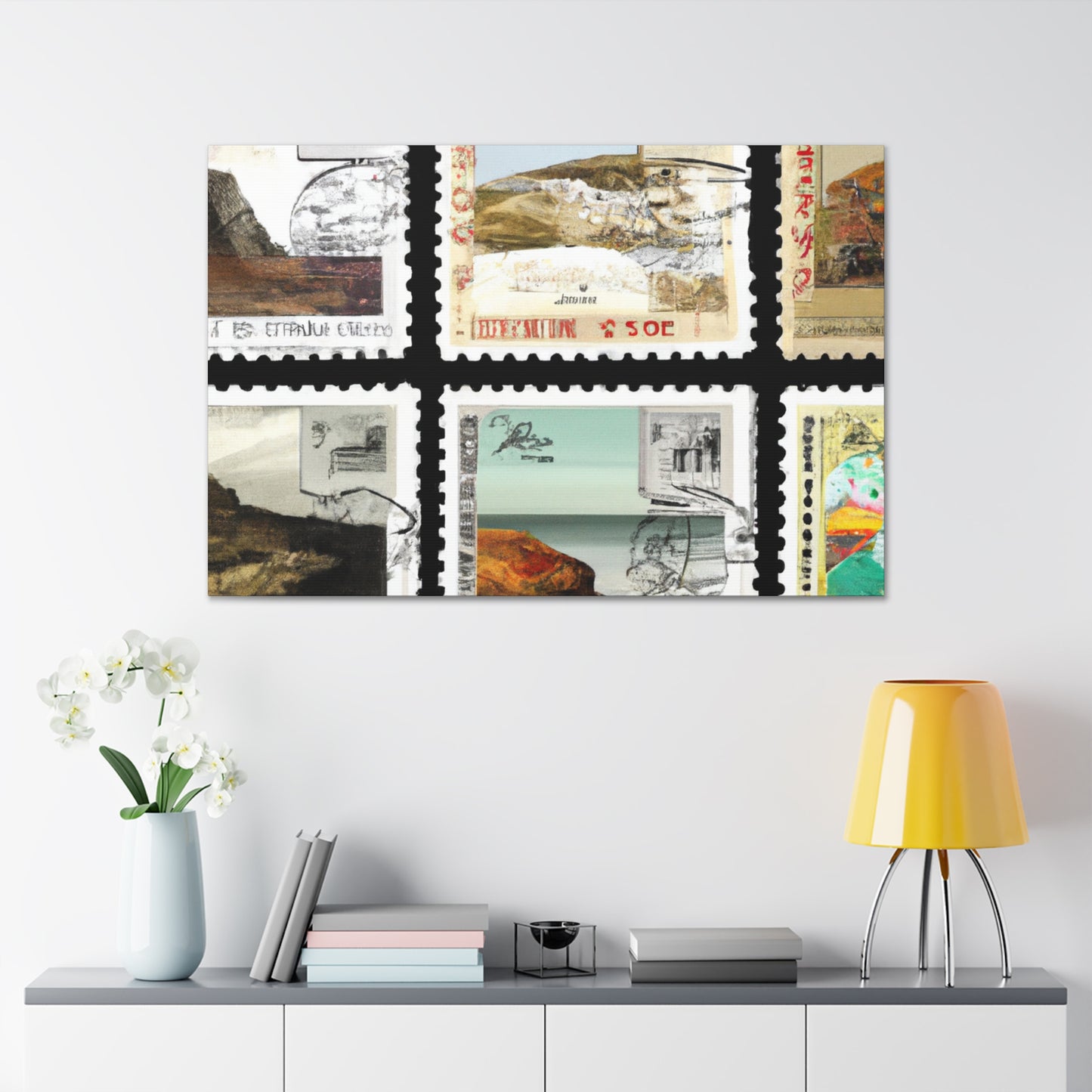 Globetrotter's Gallery - Postage Stamp Collector Canvas Wall Art