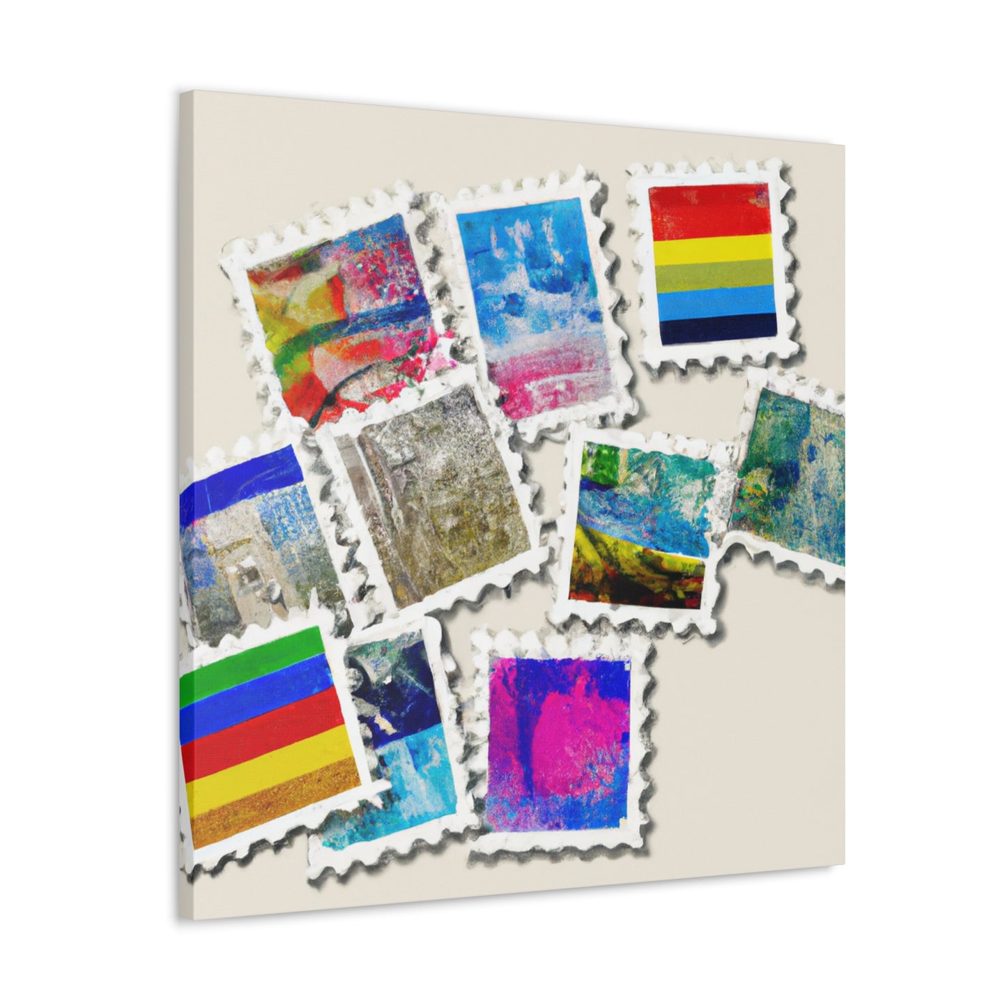 Globalizing: A Stamp Odyssey - Postage Stamp Collector Canvas Wall Art