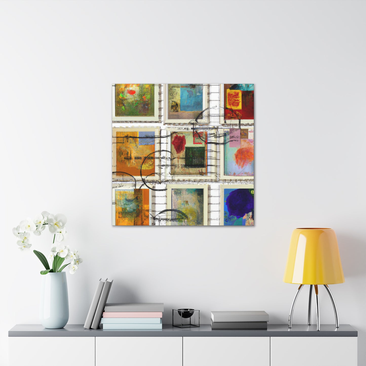 "Cultures and Continents" - Postage Stamp Collector Canvas Wall Art