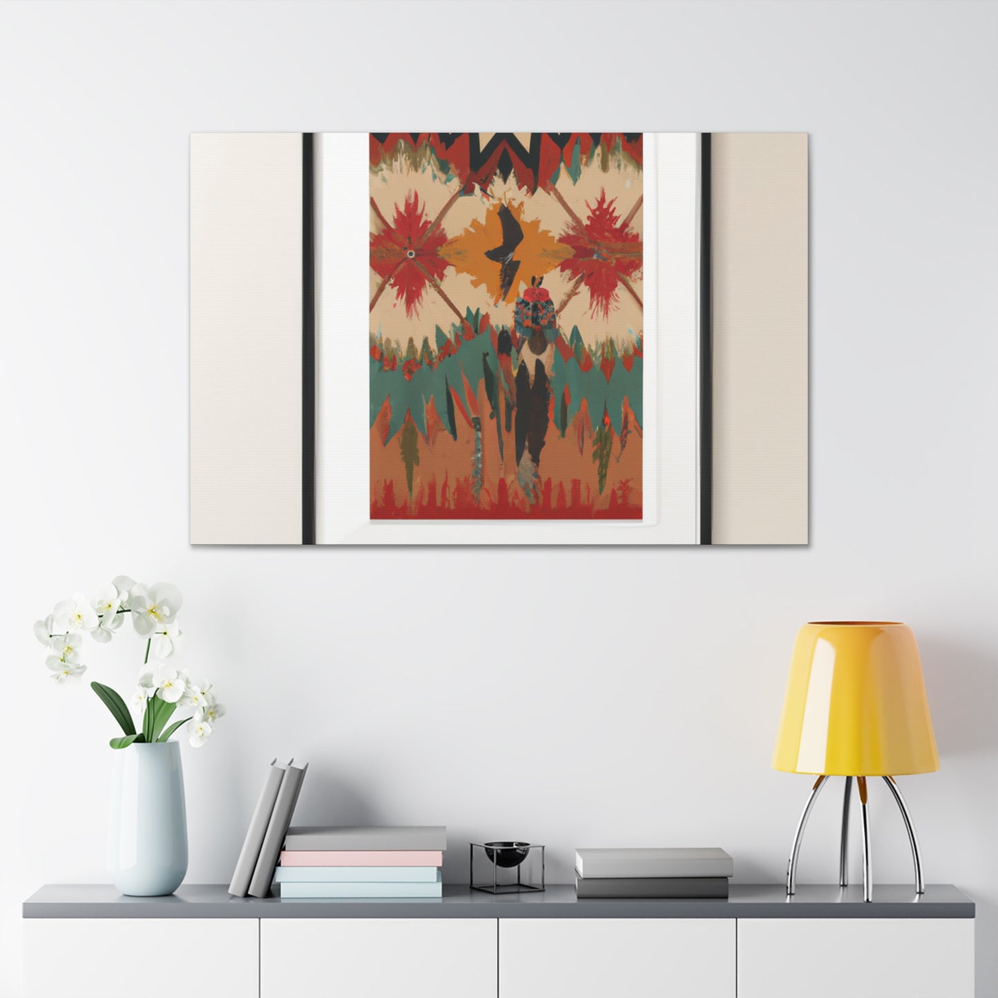 Running Wolf - Native American Indian Canvas Wall Art