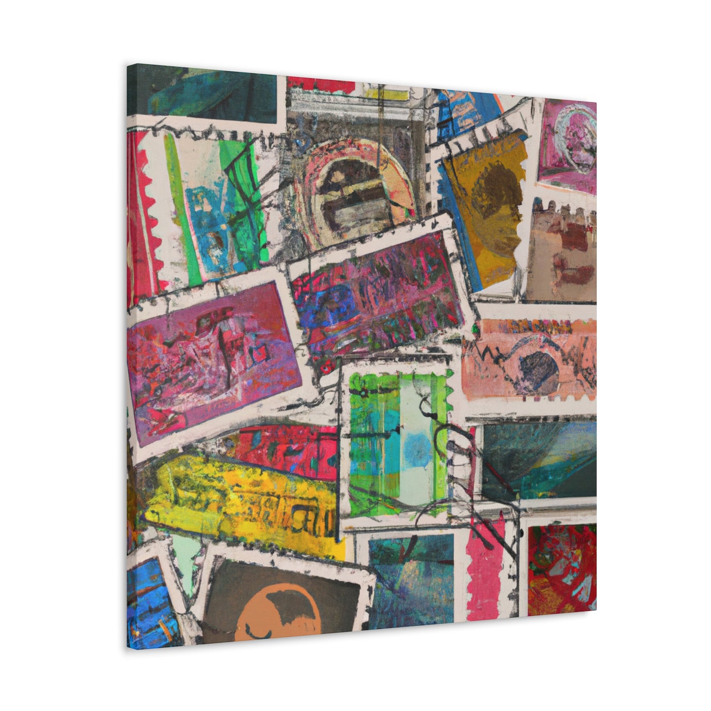 "Global Expressions" - Postage Stamp Collector Canvas Wall Art