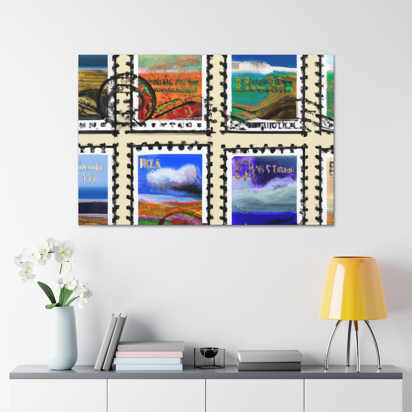 Globetrotter Postage Collection - Postage Stamp Collector Canvas Wall Art