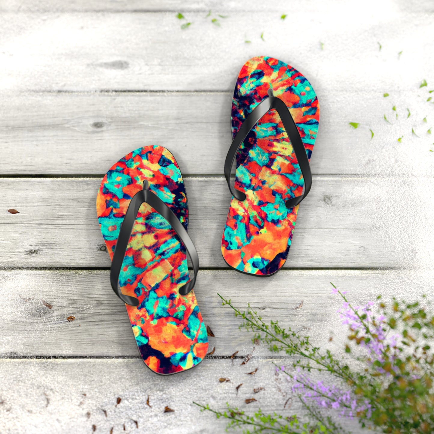 Ebeneezer Footman. - Psychedelic Trippy Flip Flop Beach Sandals