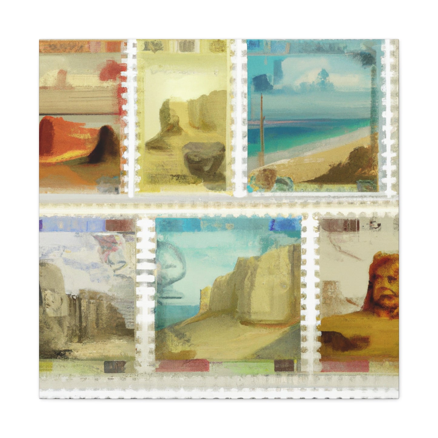 Globetrotter Postage Stamps - Postage Stamp Collector Canvas Wall Art