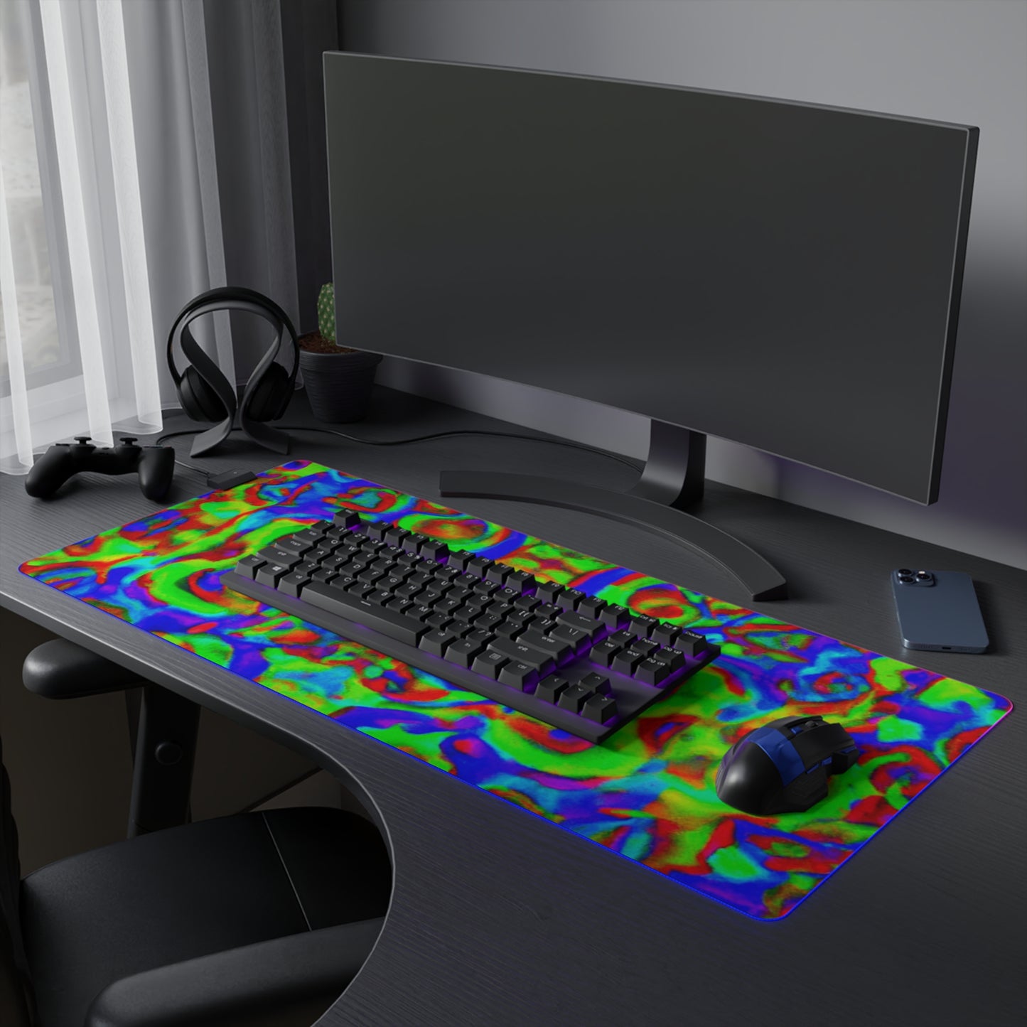 Lance Rocker - Psychedelic Trippy LED Light Up Gaming Mouse Pad