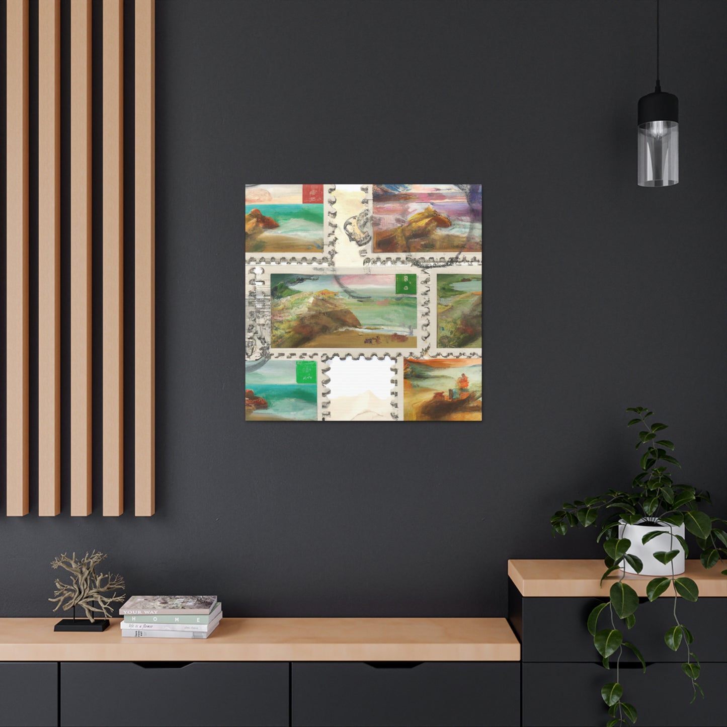 'International Postage' or 'Global Stamp Collection'. - Postage Stamp Collector Canvas Wall Art