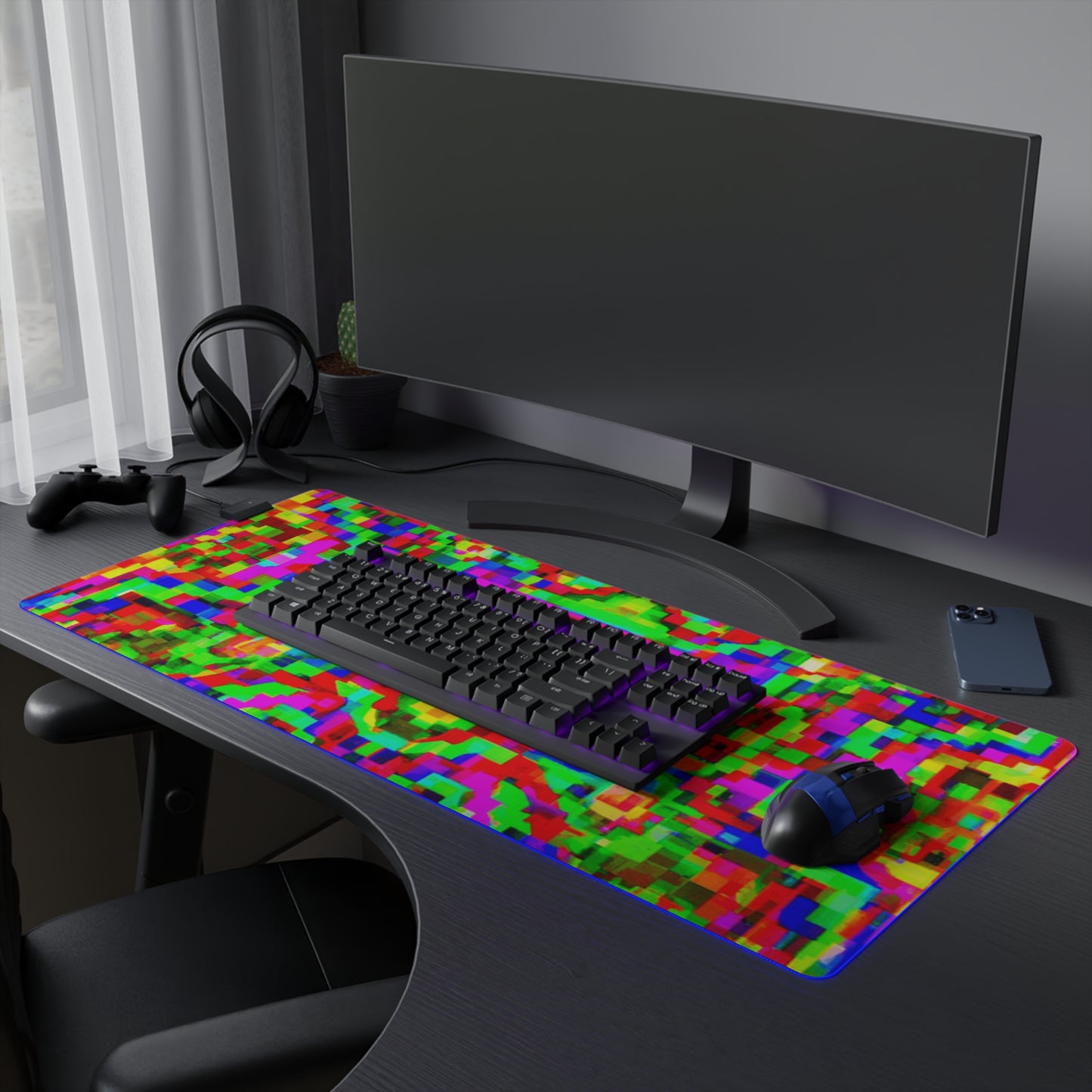 Rocky Rollerskate - Psychedelic Trippy LED Light Up Gaming Mouse Pad