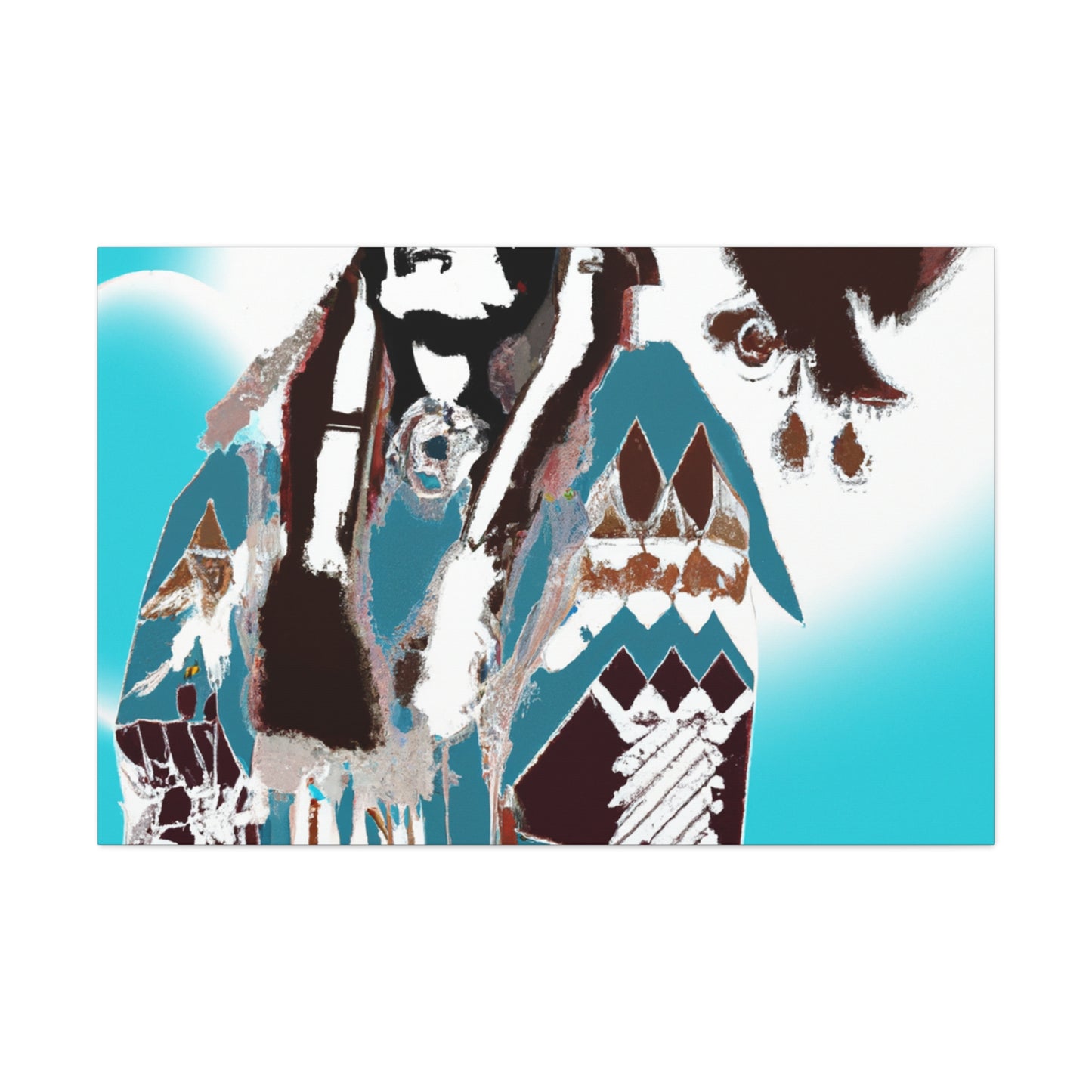 Running Bear - Native American Indian Canvas Wall Art