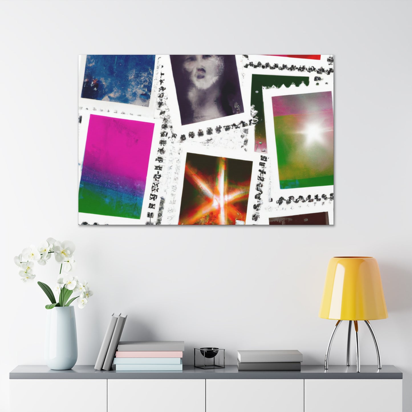 Global Greetings Stamps. - Postage Stamp Collector Canvas Wall Art