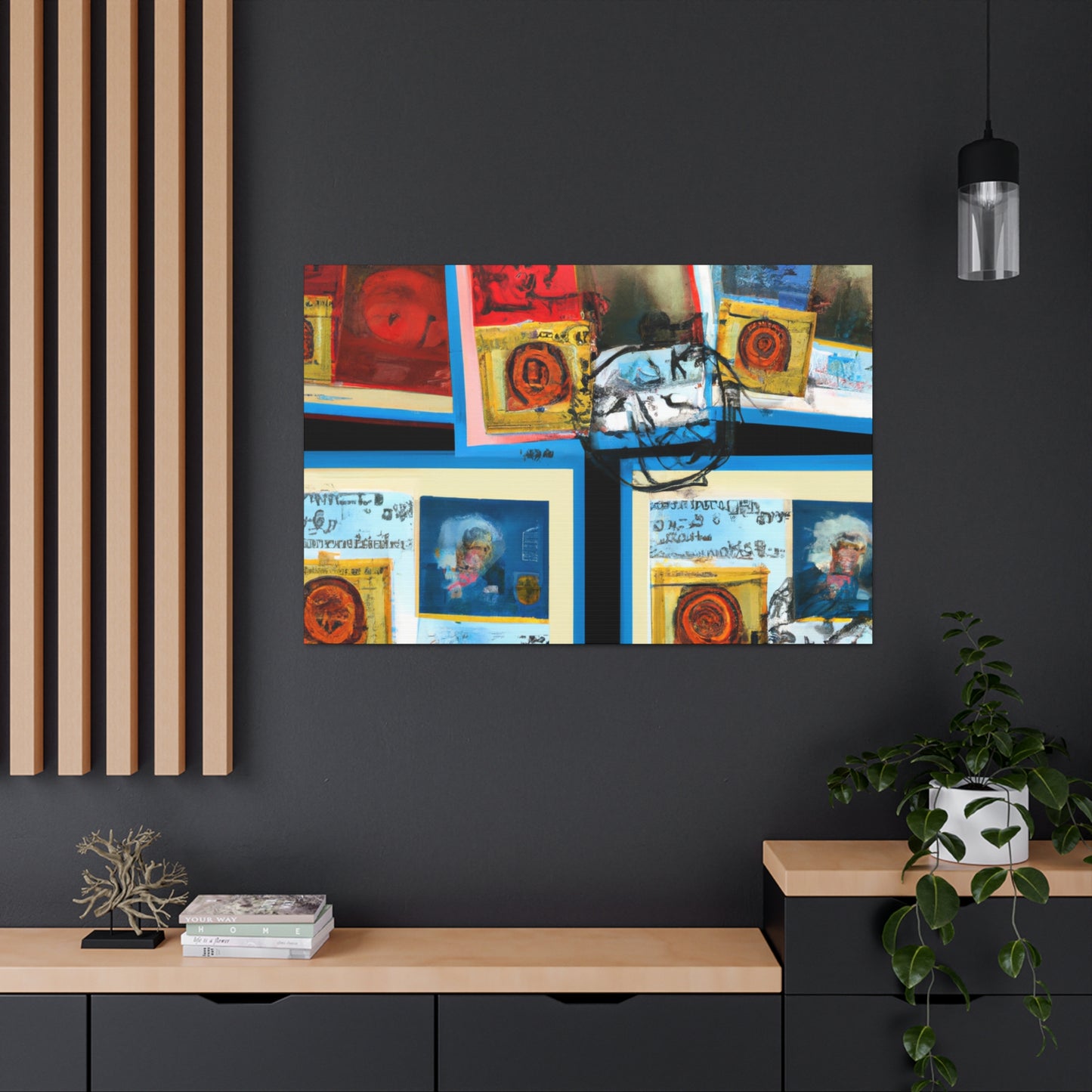 Globe Trotting Stamps - Postage Stamp Collector Canvas Wall Art