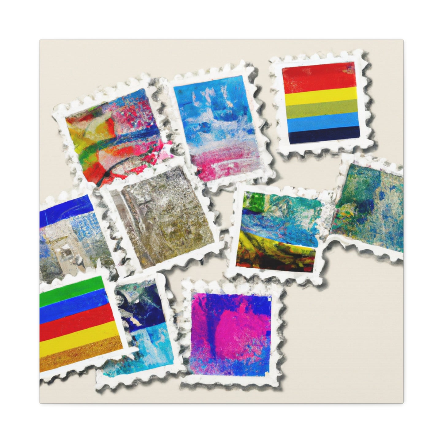 Globalizing: A Stamp Odyssey - Postage Stamp Collector Canvas Wall Art