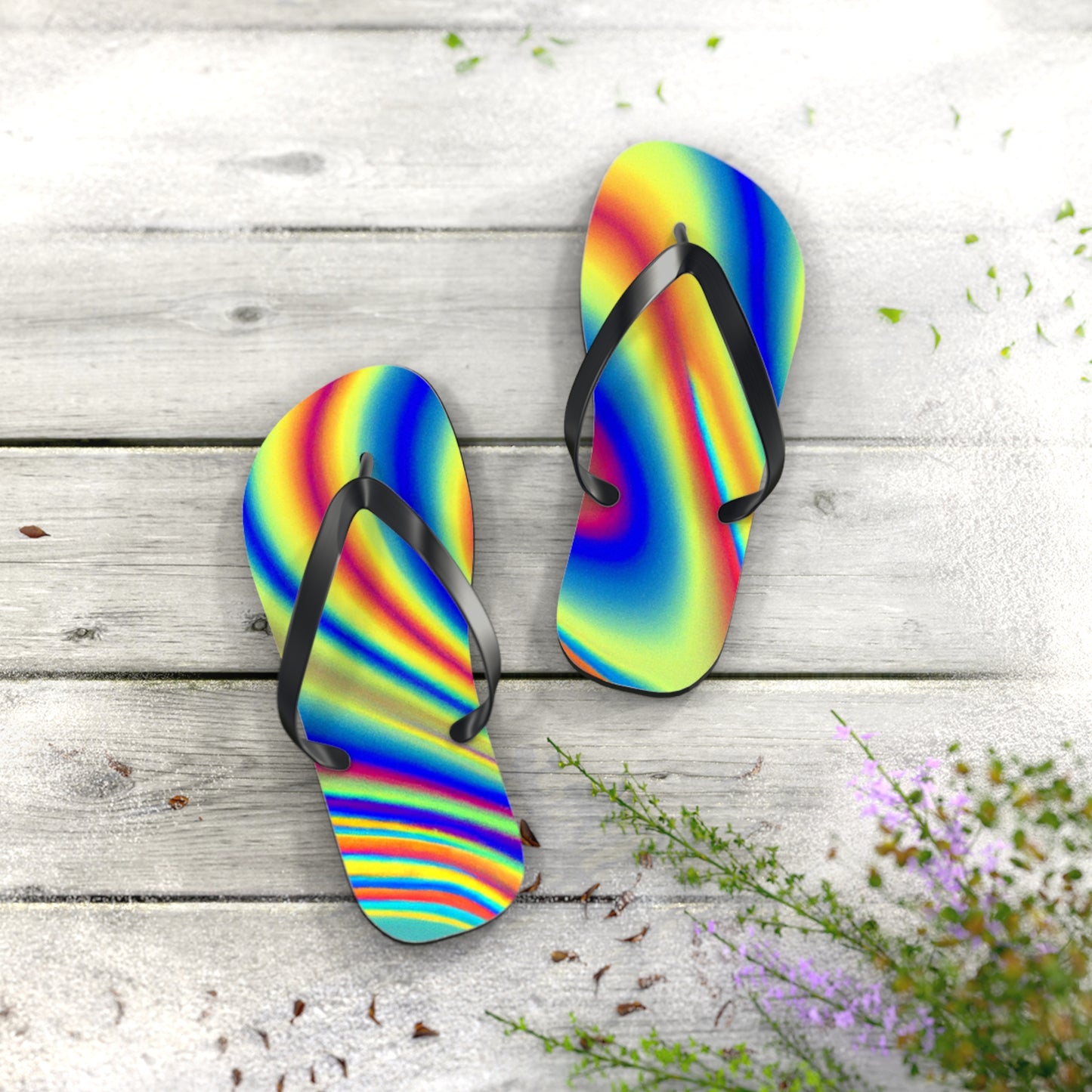 Emily Parkman, Shoe Maker - Psychedelic Trippy Flip Flop Beach Sandals